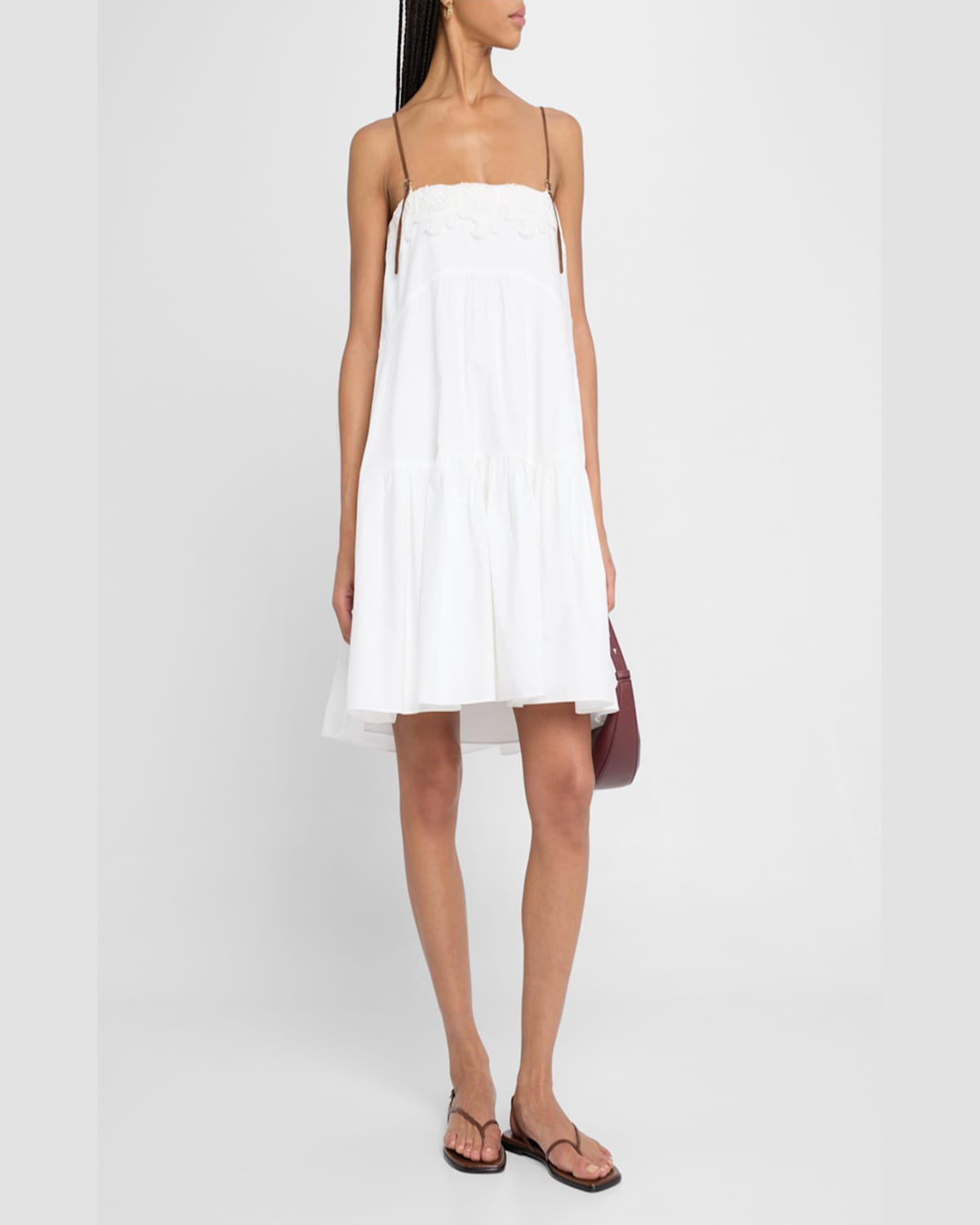 Shop Dorothee Schumacher Poplin Power Tiered Dress In Pure White