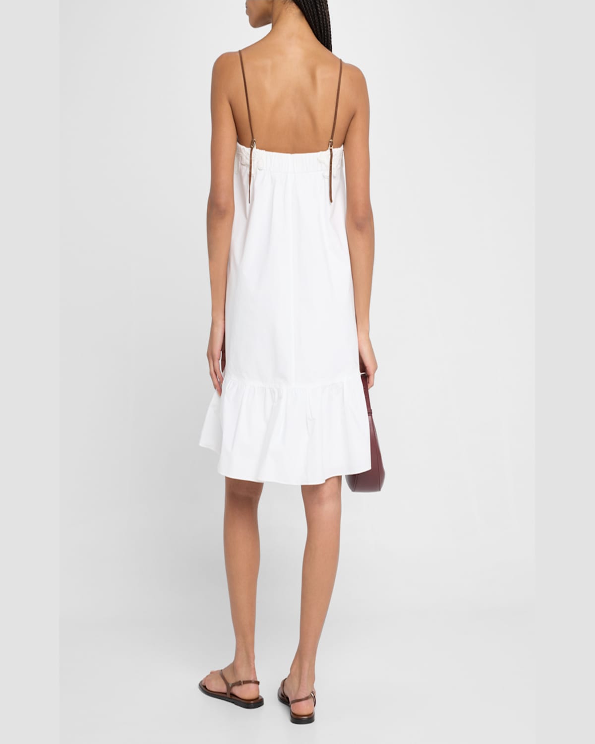 Shop Dorothee Schumacher Poplin Power Tiered Dress In Pure White