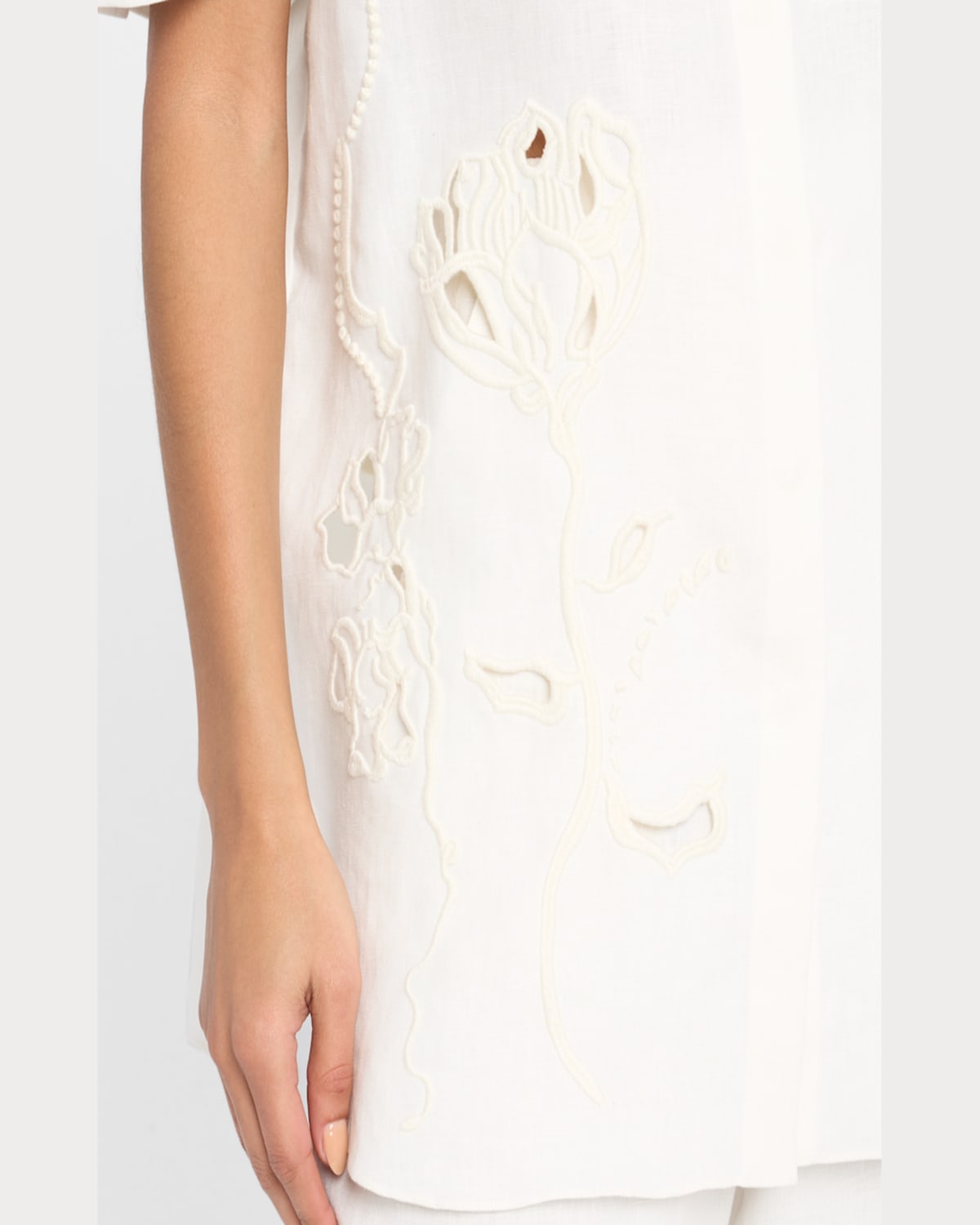 Dorothee Schumacher Embroidered Beauty Button-down Blouse In Camellia White
