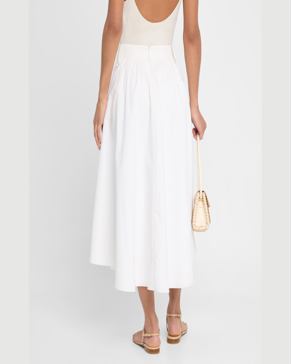 Dorothee Schumacher Poplin Power Midi Skirt In Pure White