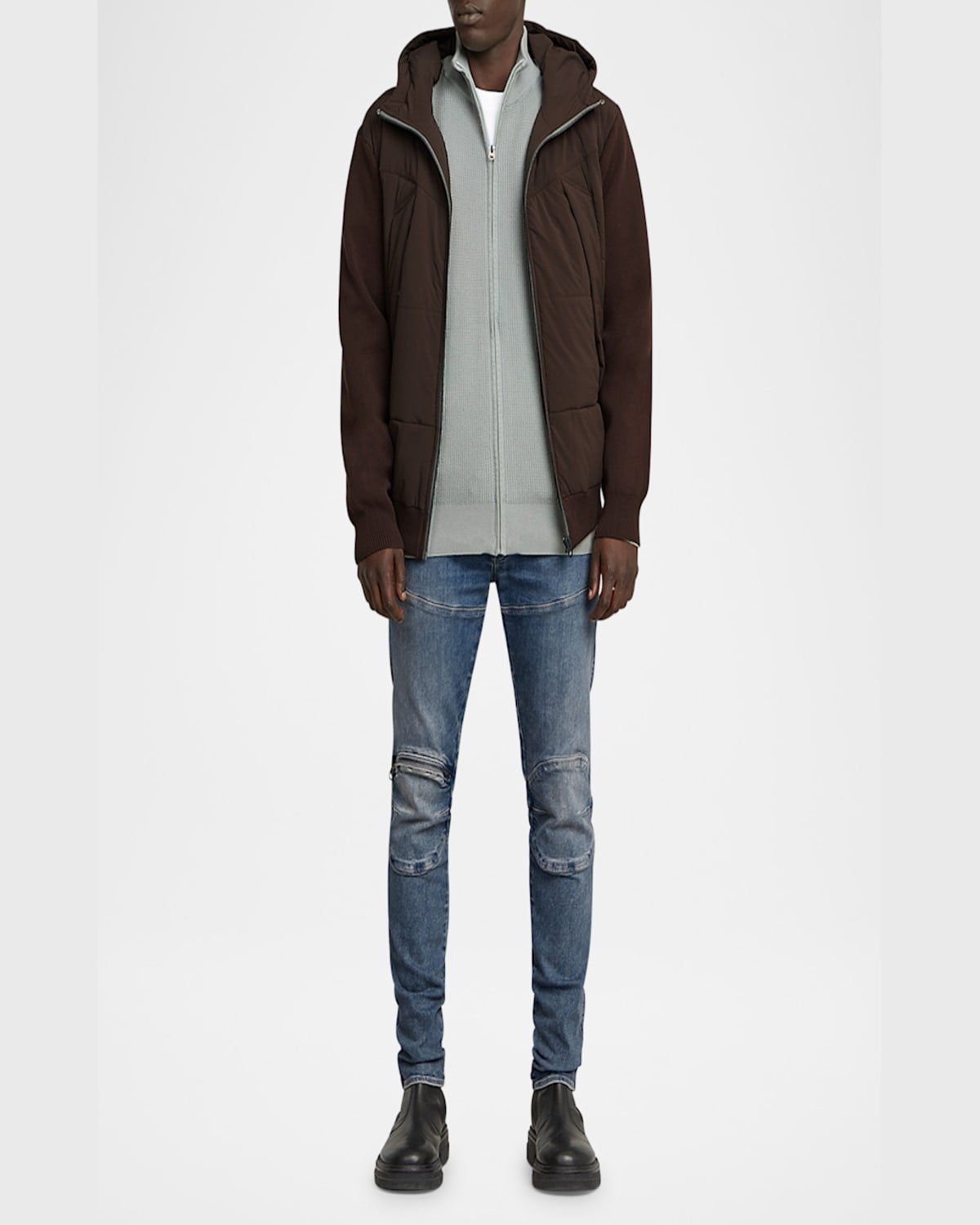 G-star Raw Elwood 5620 3d Zip Knee Skinny Jeans In Worn In Galaxy