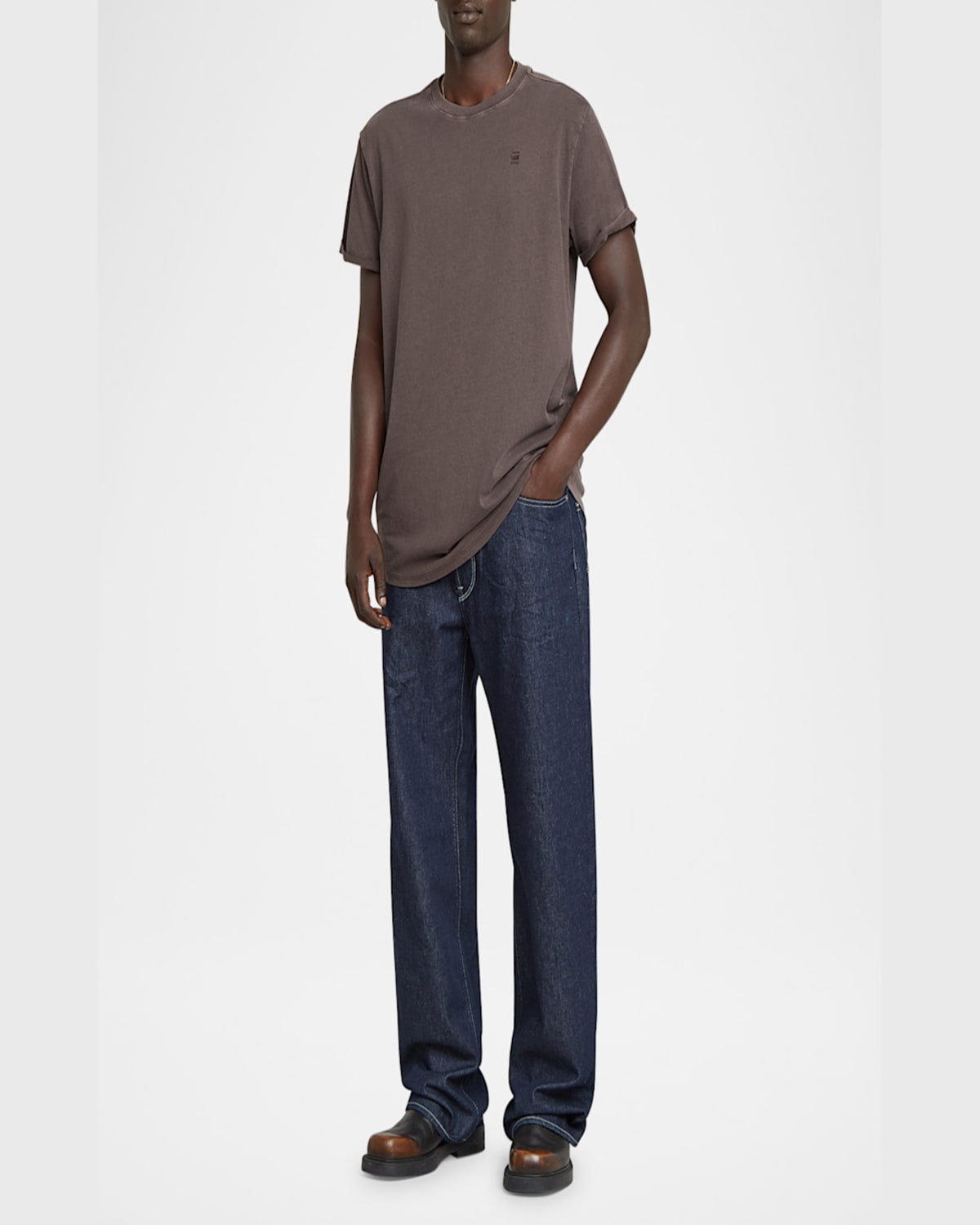G-star Raw Men's Lash Overdyed Text T-shirt In Brown