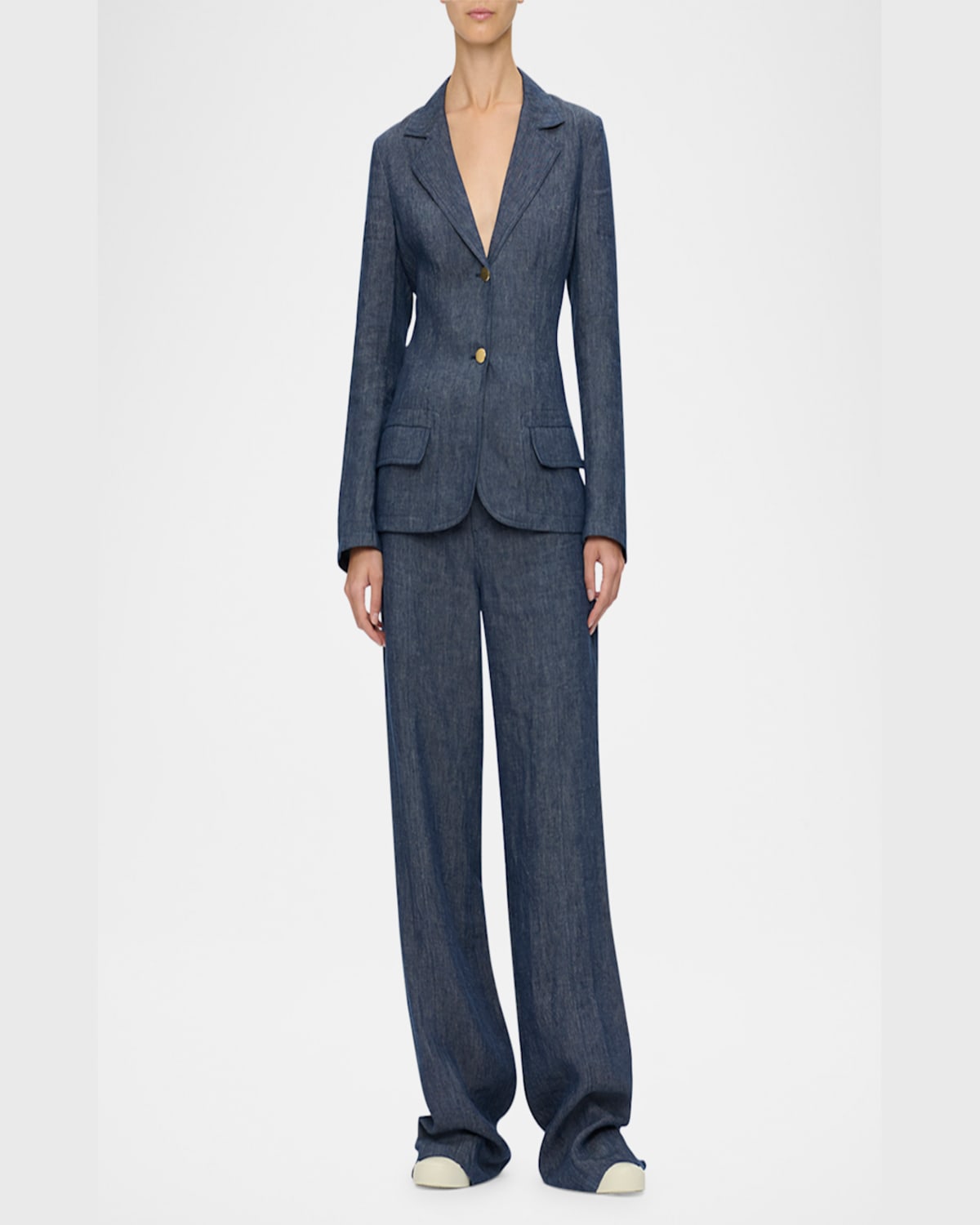 CALLAS MILANO MARCEL SINGLE-BREASTED DENIM BLAZER 