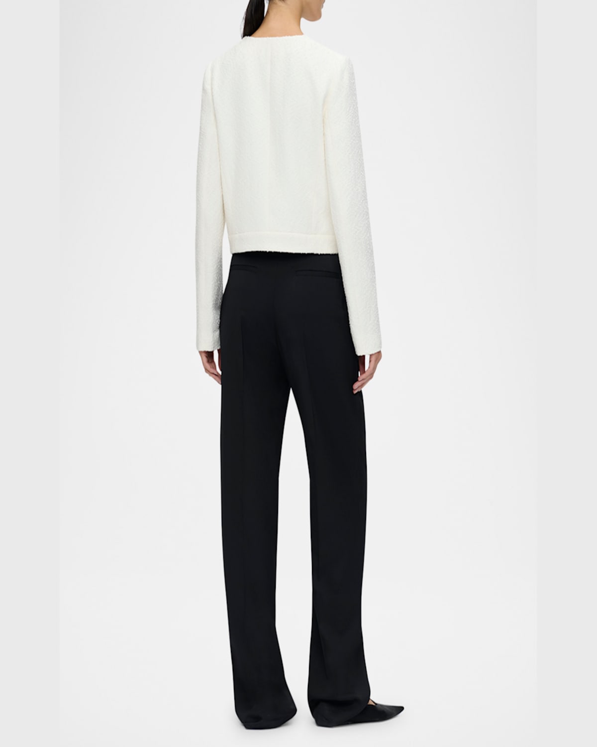 Callas Milano Alba Boucle Crop Blazer In White