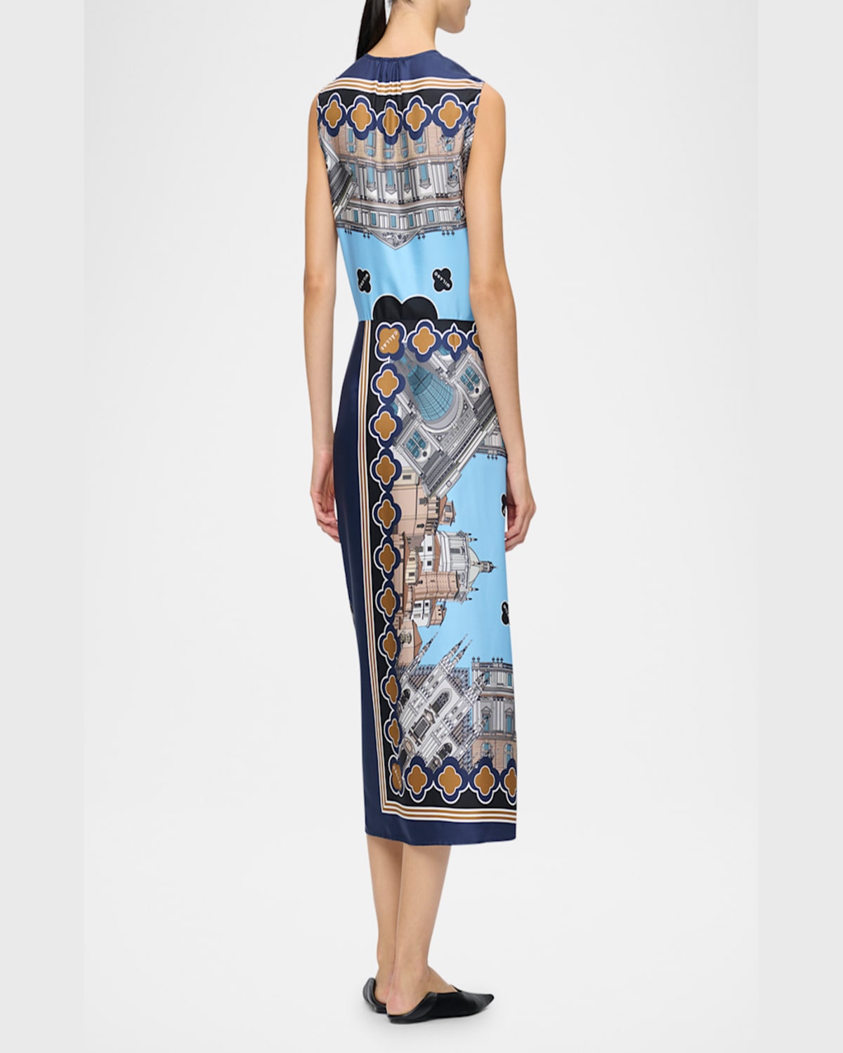 Callas Milano Agnes Milano-print Silk Wrap Dress In Multi Color