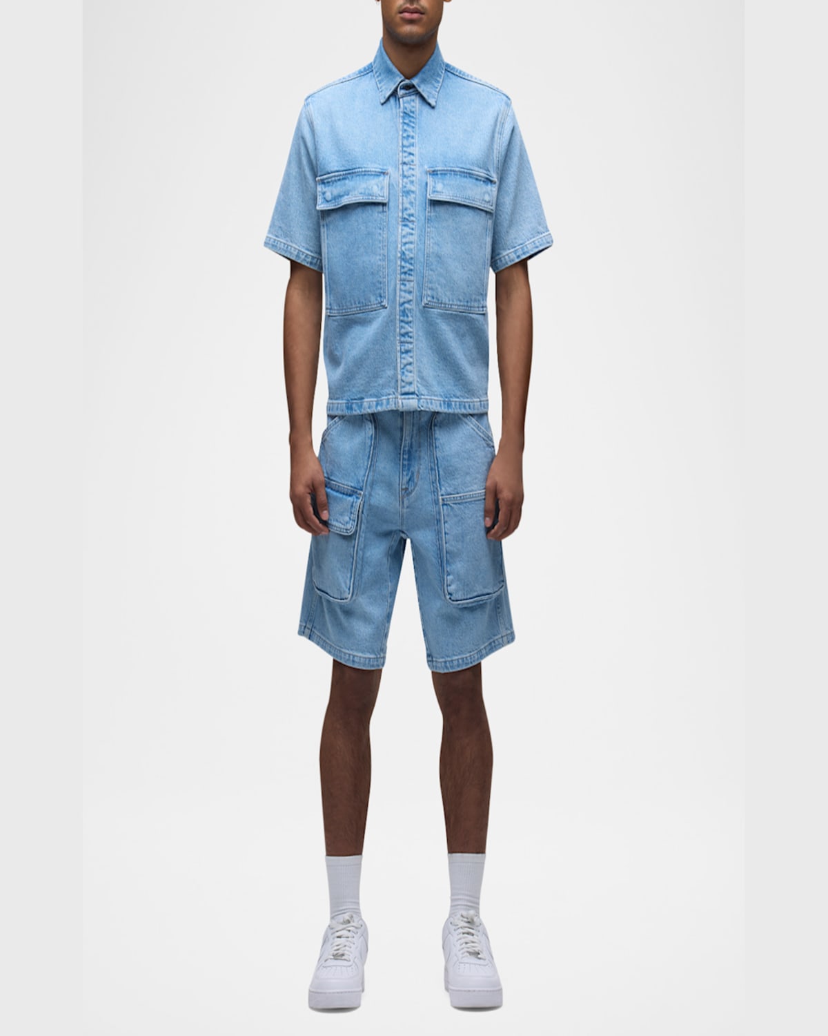 Hudson Jeans Industry Denim Cargo Shorts In Hazy