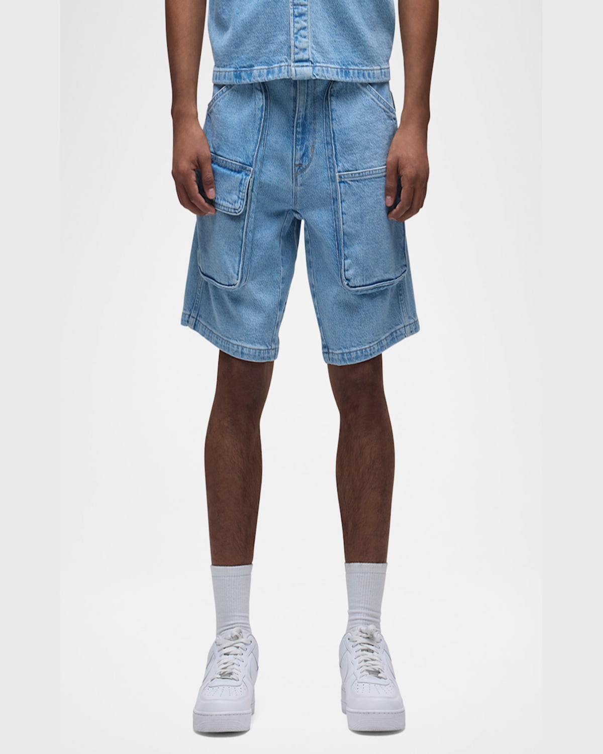 Hudson Jeans Industry Denim Cargo Shorts In Hazy