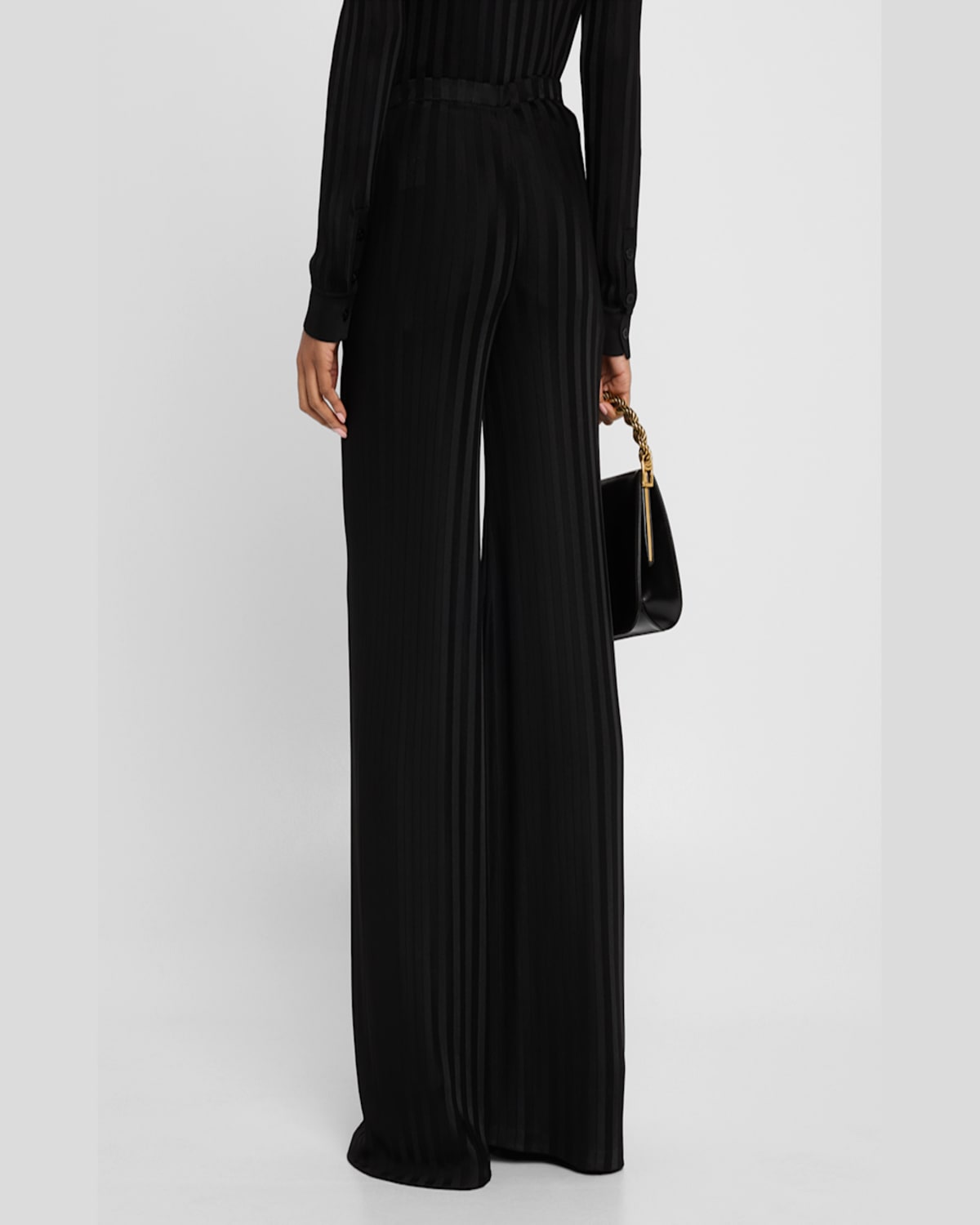 Tom Ford Ribbed Flare Pull-on Pants In Black