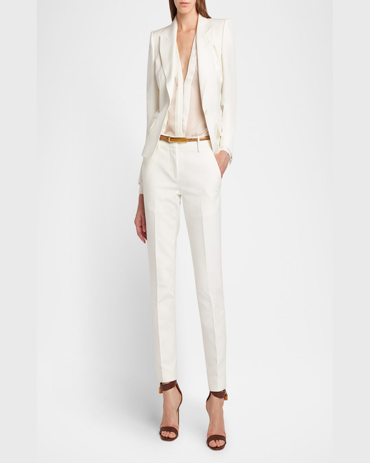 Tom Ford Waffle Slim-leg Cigarette Trousers