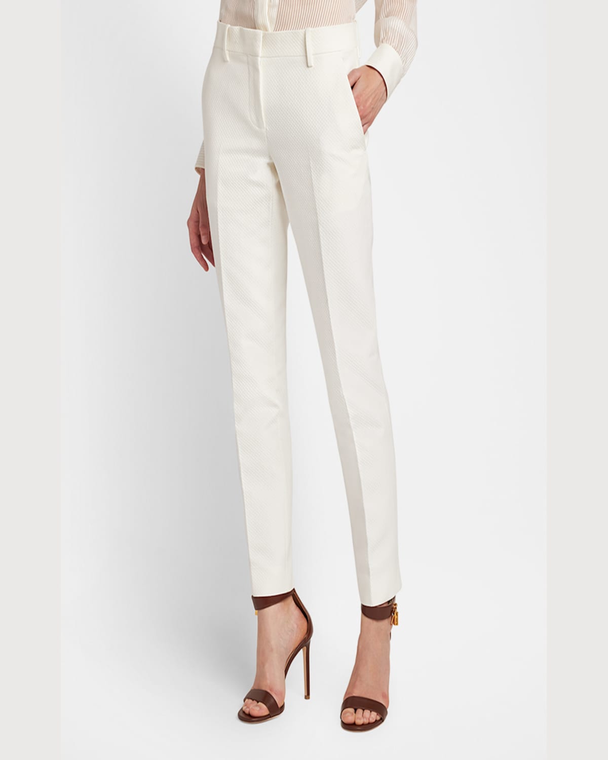 Tom Ford Waffle Slim-leg Cigarette Trousers