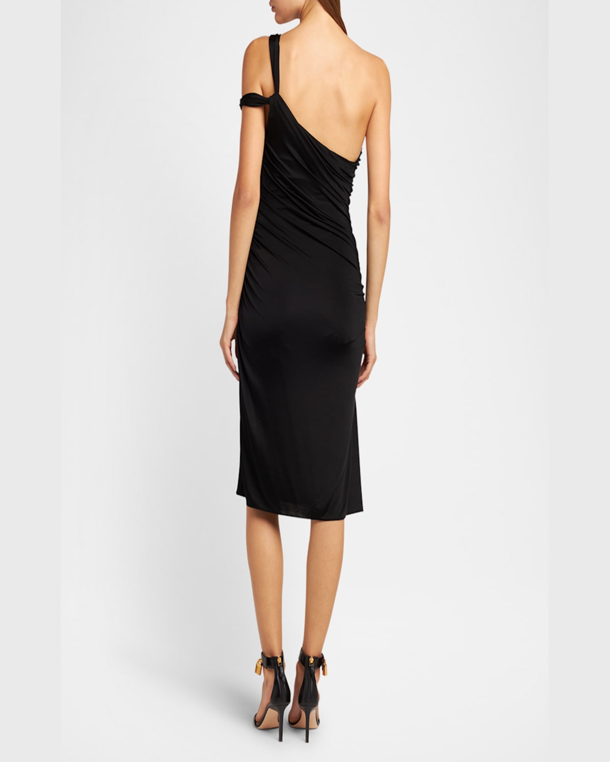 Tom Ford One-shoulder Ruched Mini Dress In Black