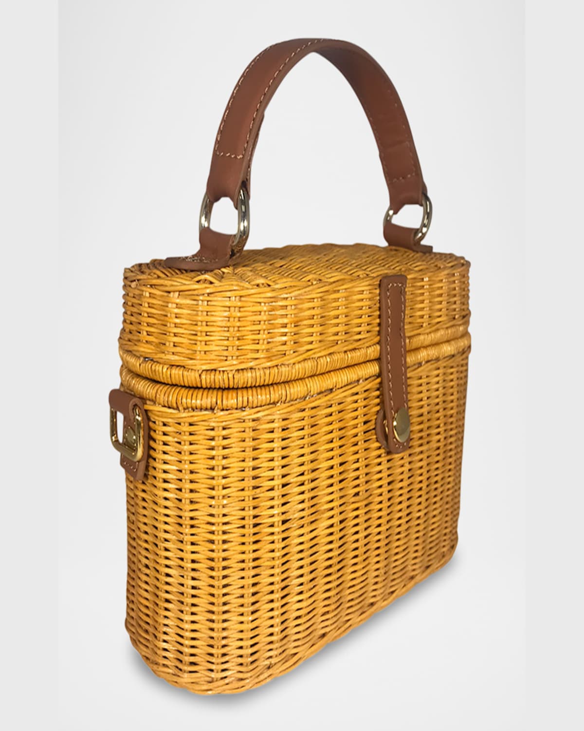 Serpui Catia Basket Top-handle Bag In Lt Honey