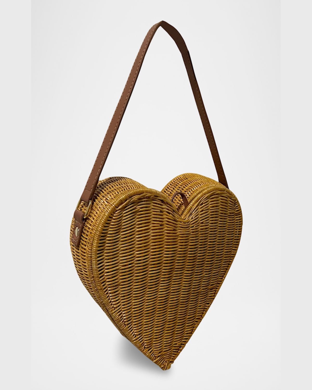 Serpui Pulsating Heart Rattan Top-handle Bag In Lt Honey
