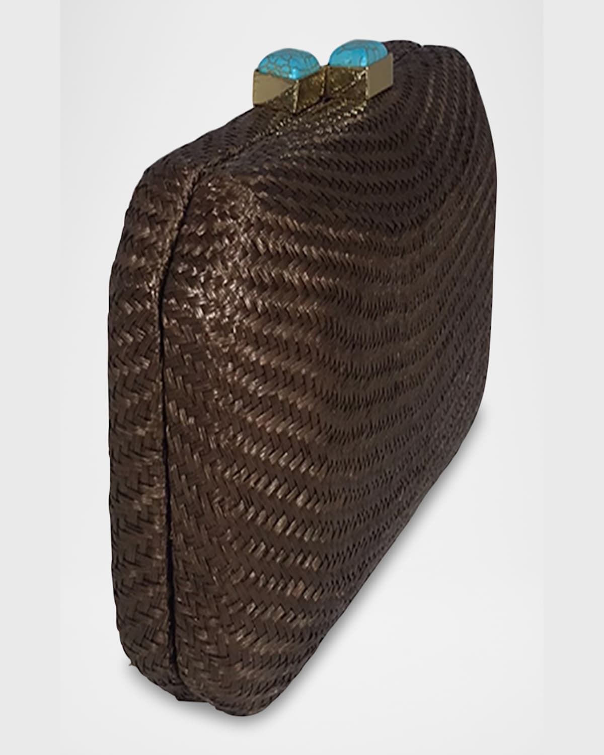 Serpui Leticia Bun Straw Clutch Bag In Brown