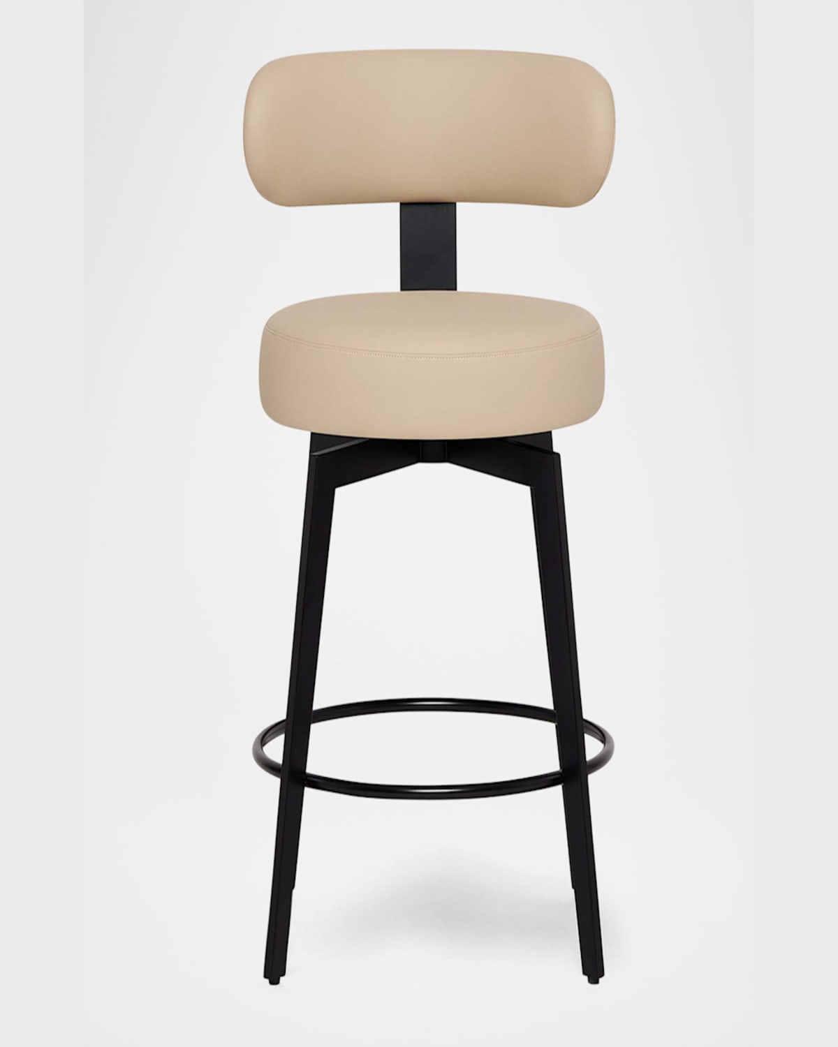 Interlude Home Clermont Vegan Leather 25" Counter Stool In Black