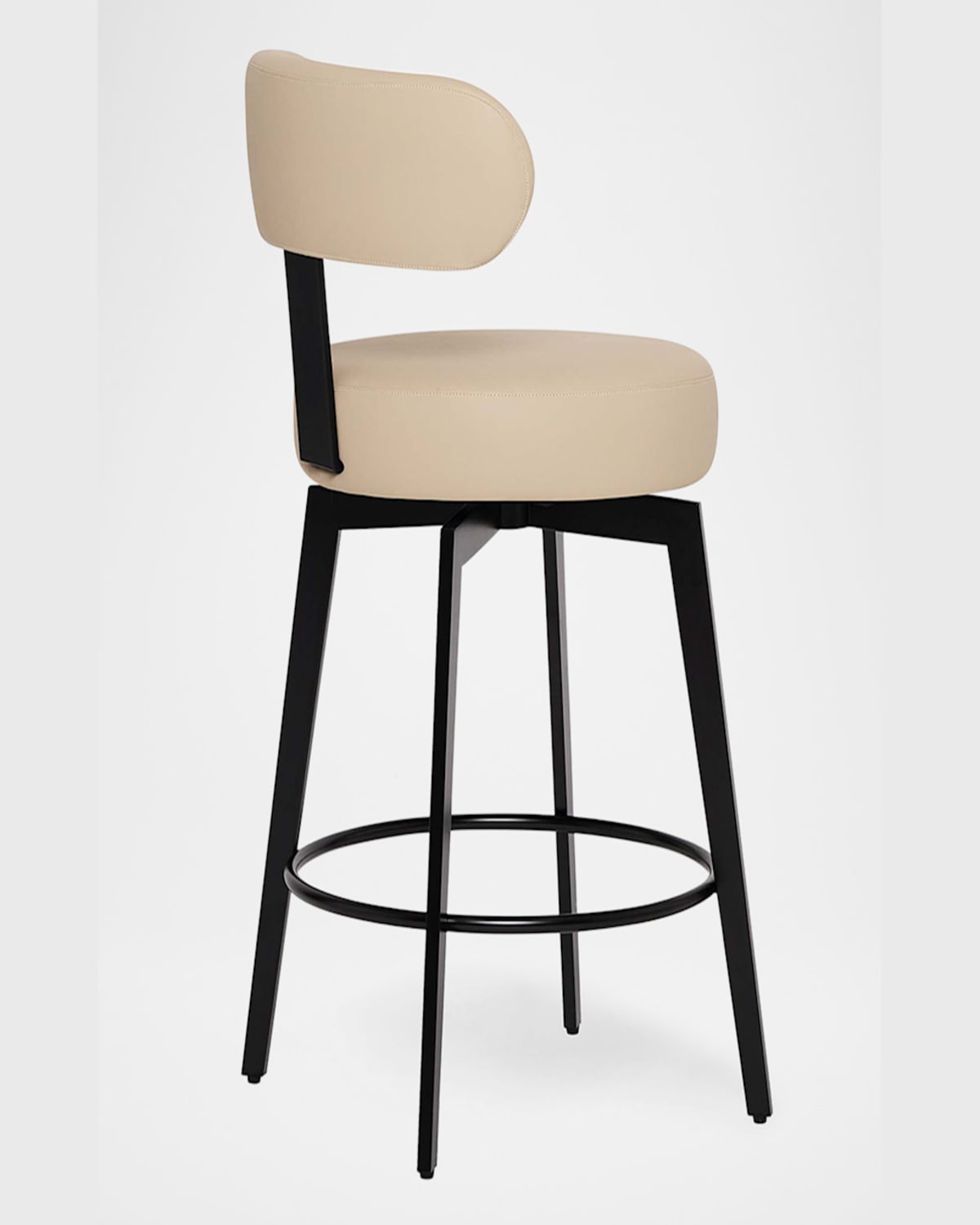 Interlude Home Clermont Vegan Leather 25" Counter Stool In Black