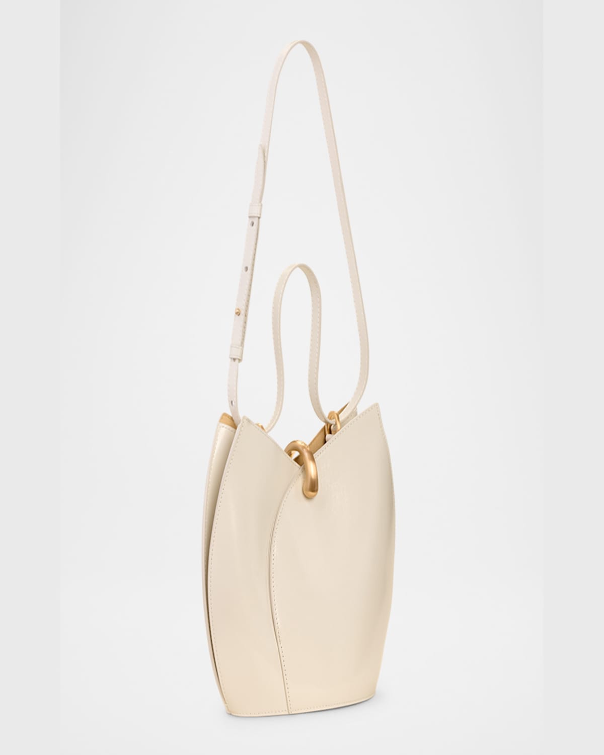 Shop Cult Gaia Giada Ring Leather Shoulder Bag In Antique White