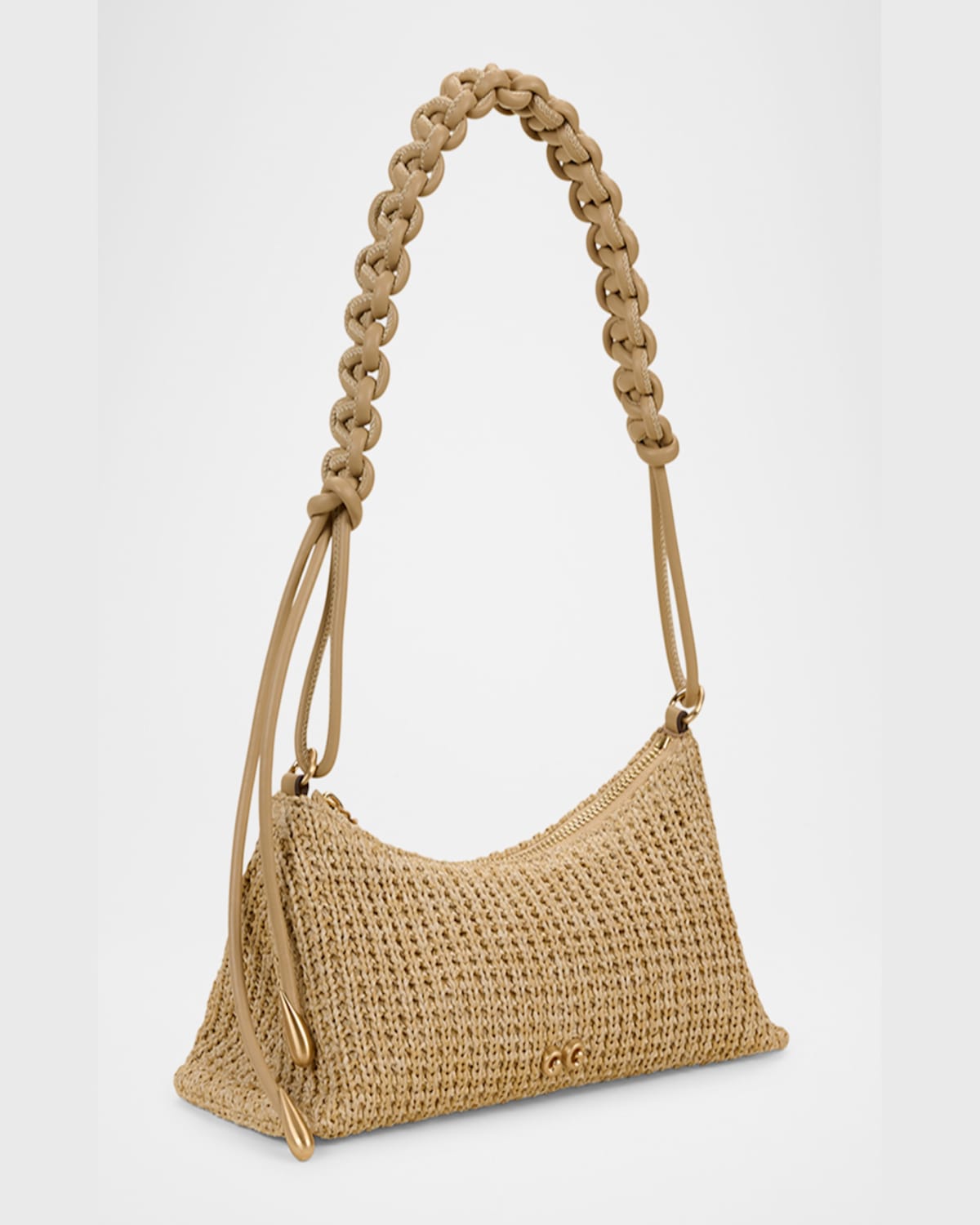 Cult Gaia Osa Braided Zip Shoulder Bag In Natural