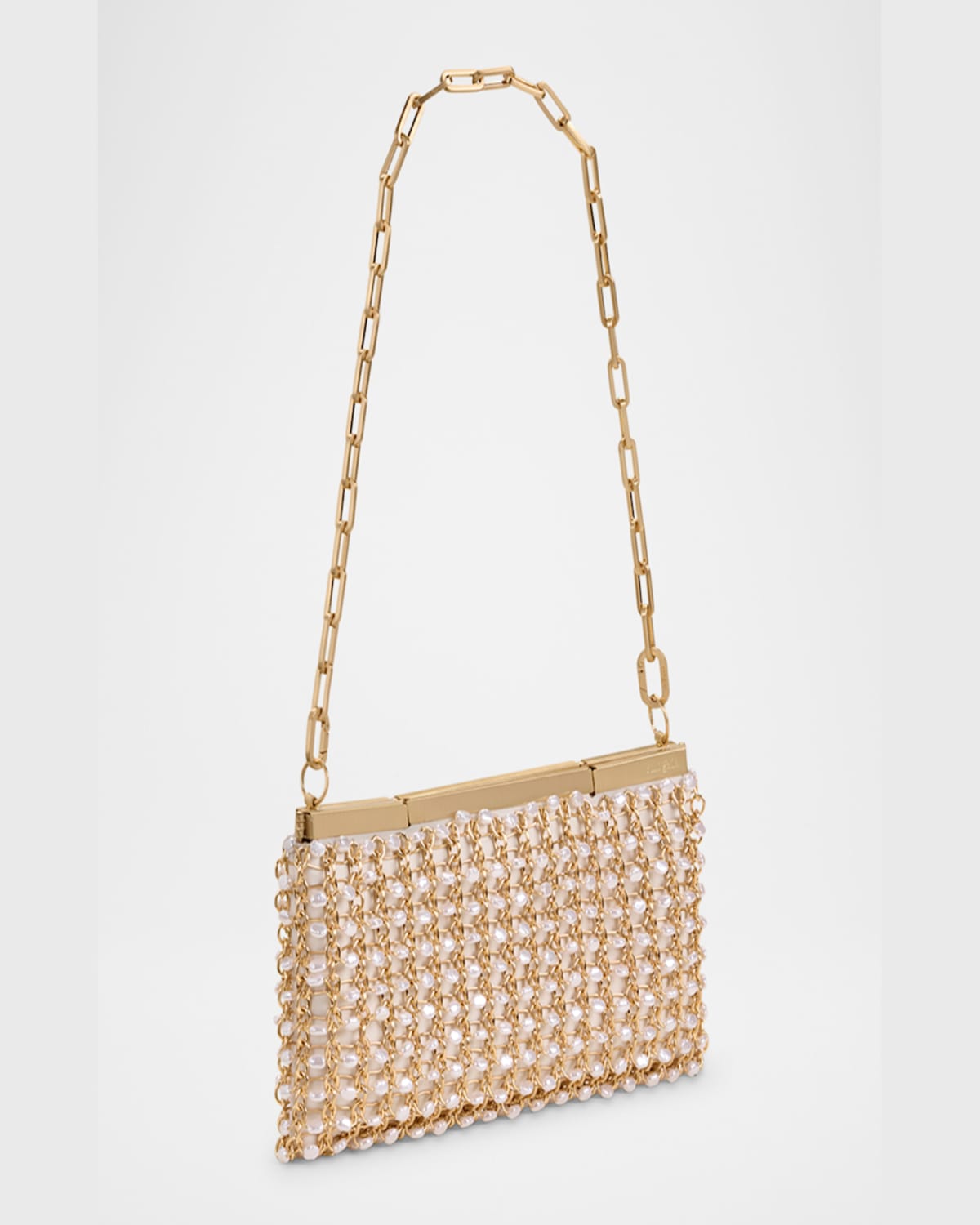 Cult Gaia Felice Chained Embellished Shoulder Bag In Pearl