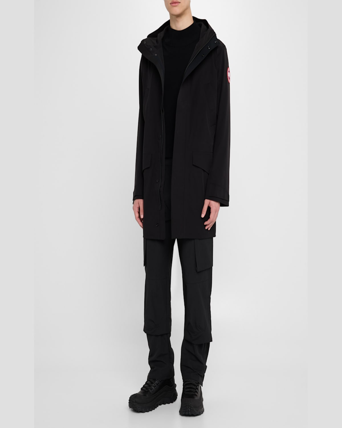 Shop Canada Goose Men's Barclay Rain Jacket In Black