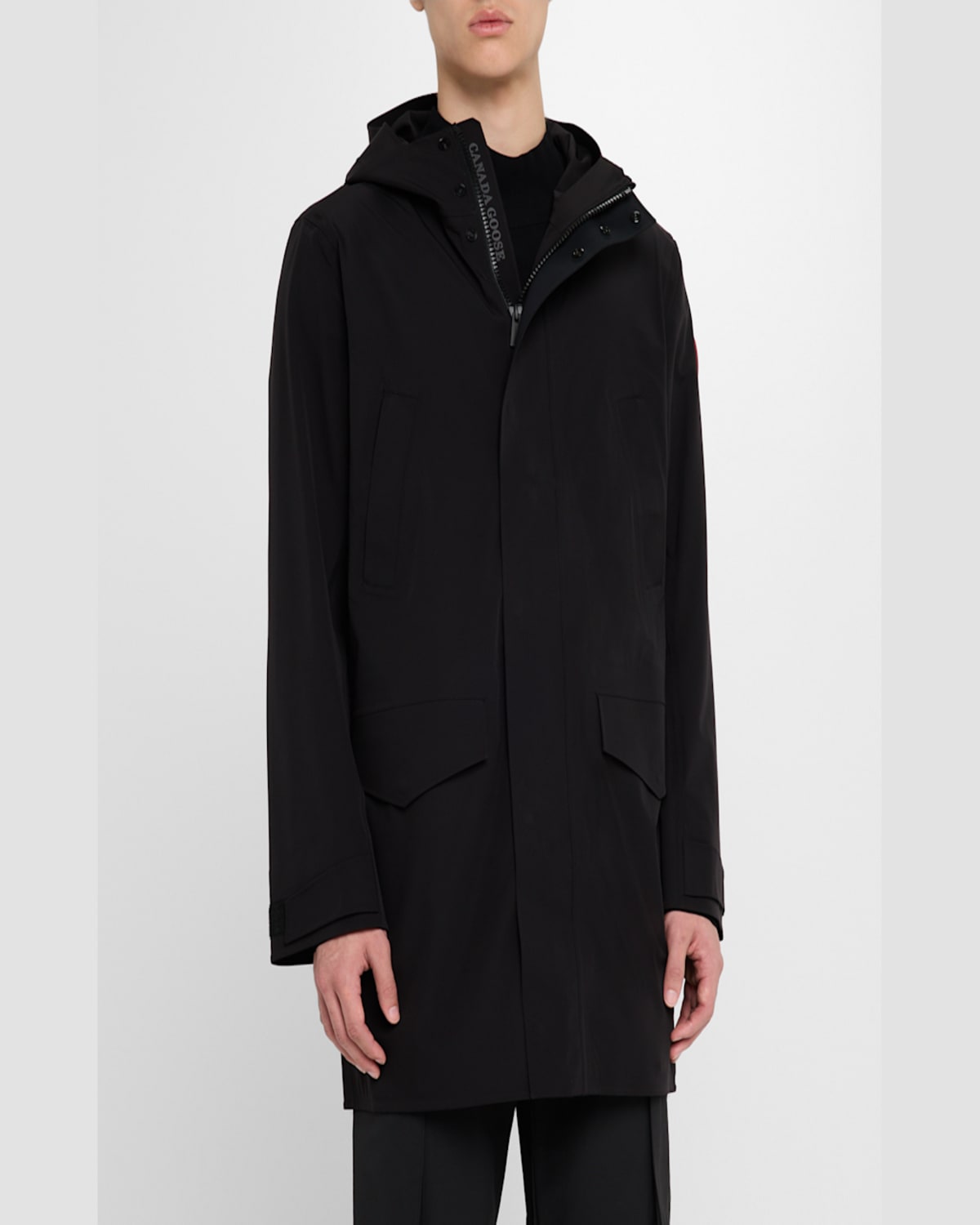 Shop Canada Goose Men's Barclay Rain Jacket In Black