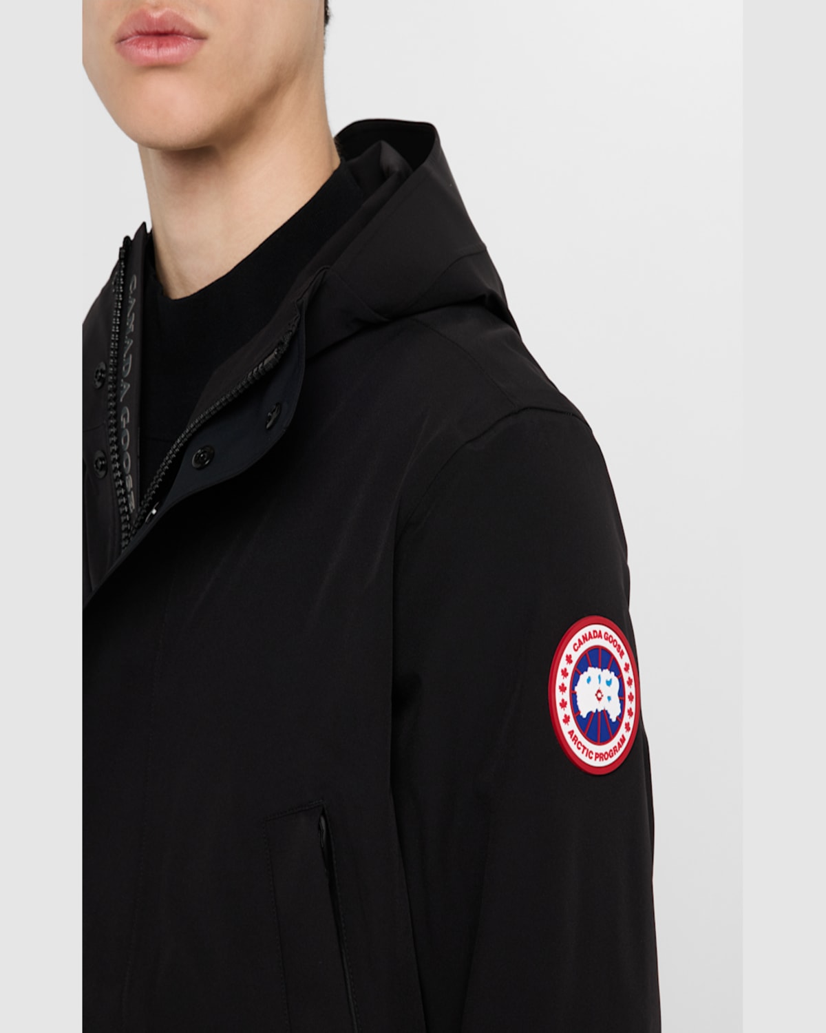 Shop Canada Goose Men's Barclay Rain Jacket In Black