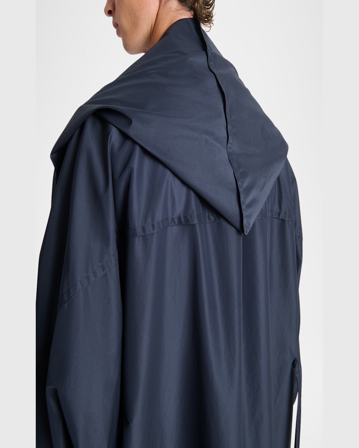 Issey Miyake Navy Kite Coat In Black