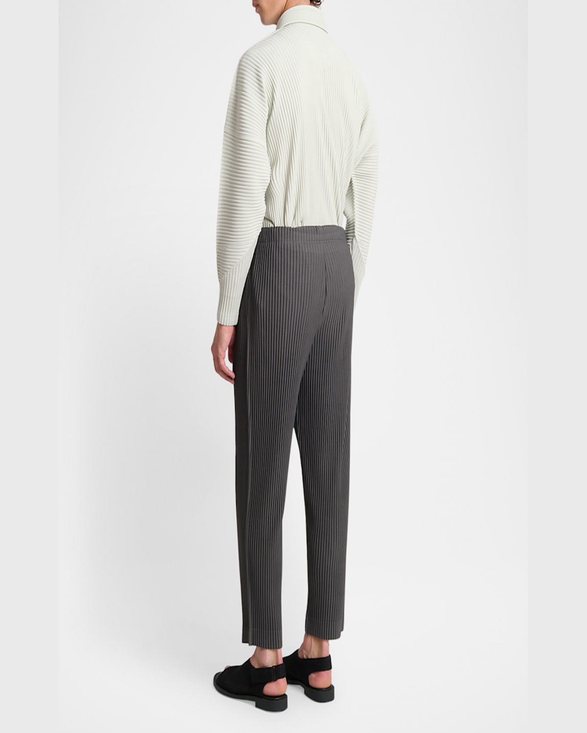Shop Issey Miyake Men's Mc March Trousers In Charcoal Gray