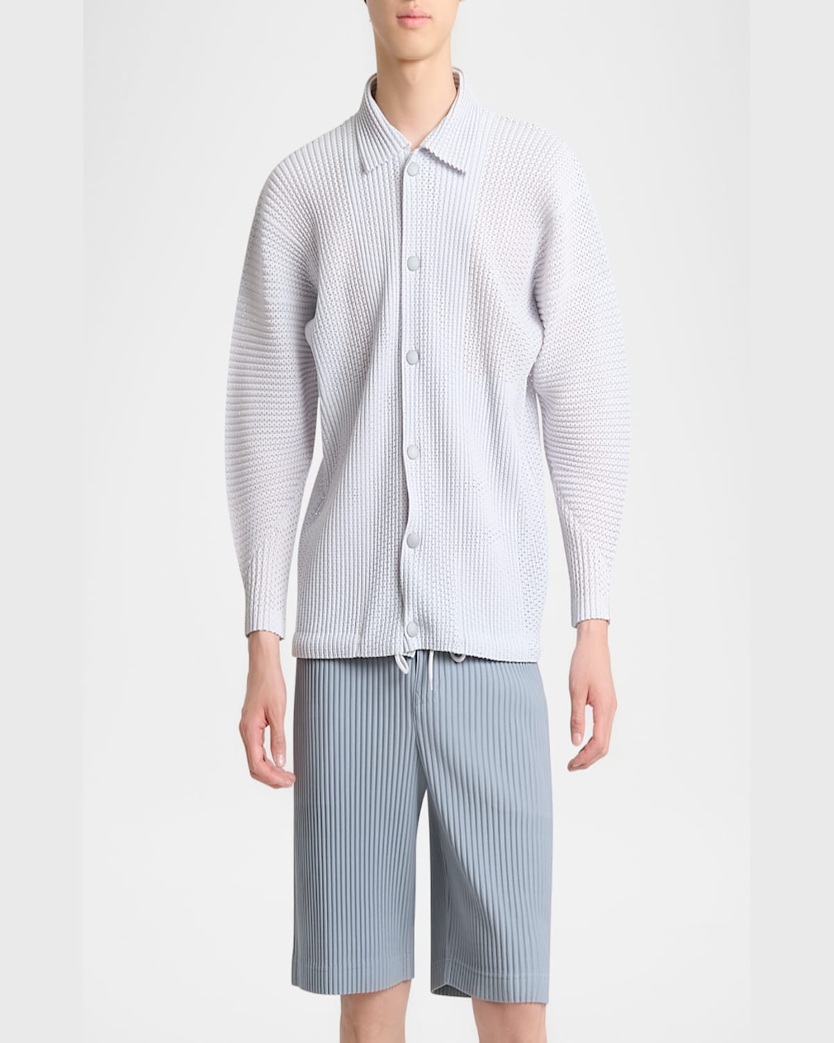 Issey Miyake Cardigan Homme Plisse'  Men Color Grey In Light Gray