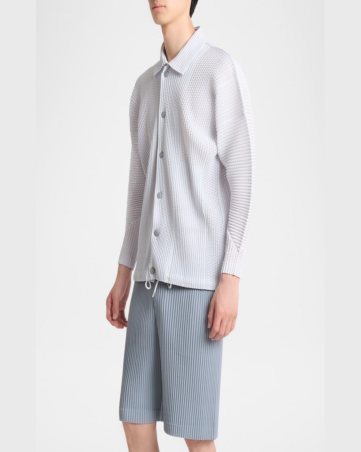 Issey Miyake Cardigan Homme Plisse'  Men Color Grey In Light Gray