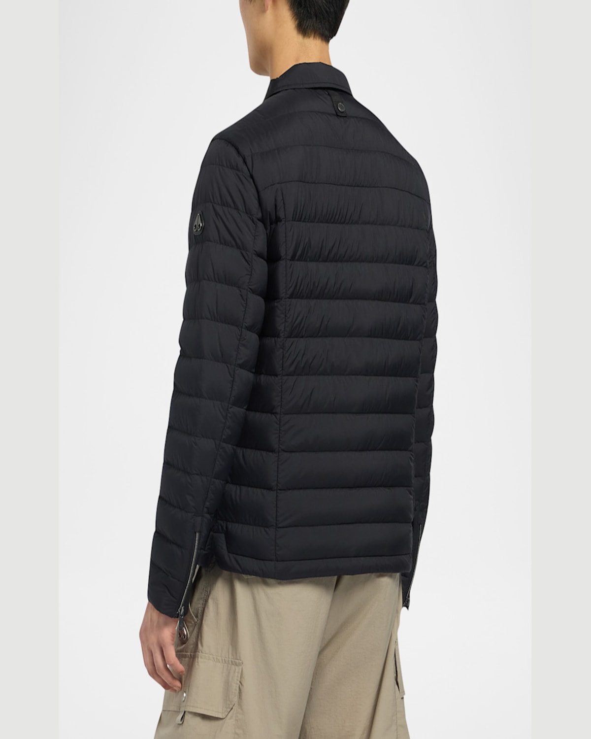 Moose Knuckles Long-sleeved Down Jacket In Black