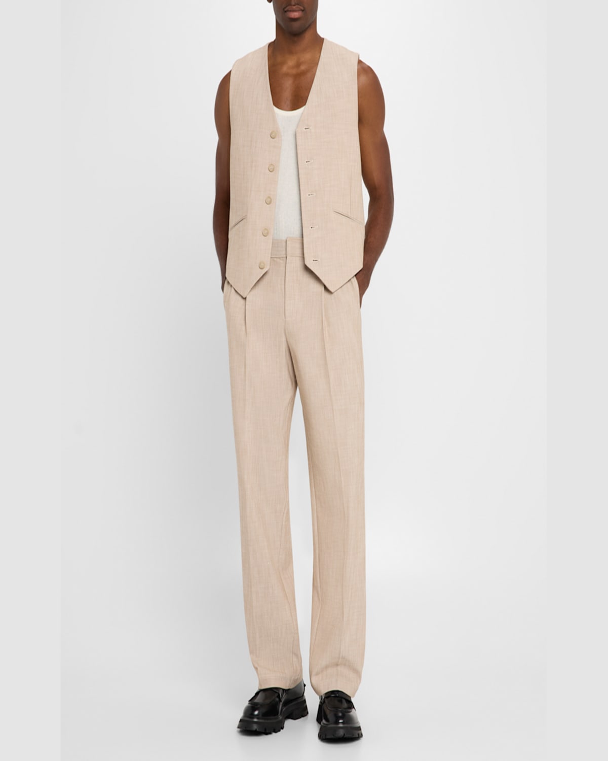 Simkhai Men's Pleated Pull-on Pants In Neutral