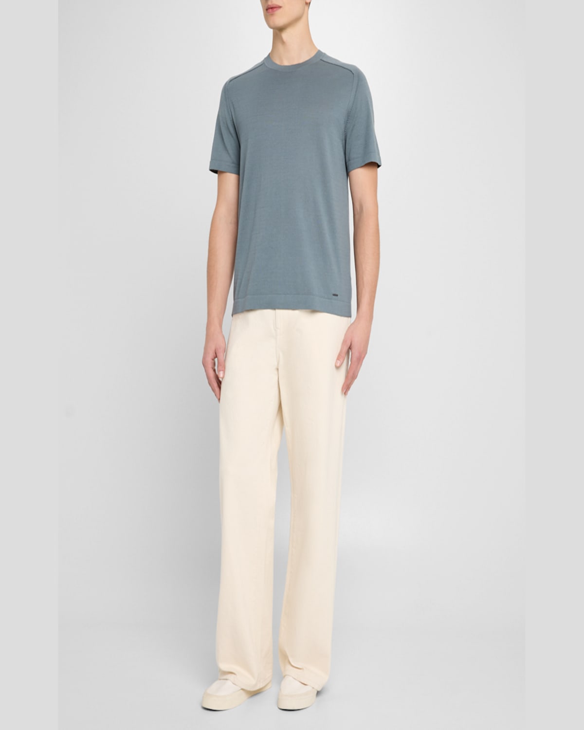Simkhai Kellyn Crewneck Top Steel In Steel