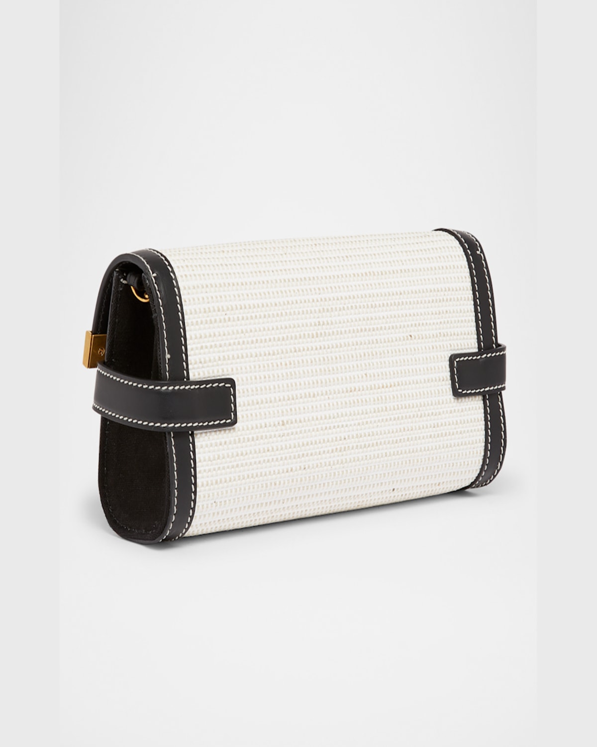 Balmain B-buzz 23 Clutch Bag In Naturel/noir