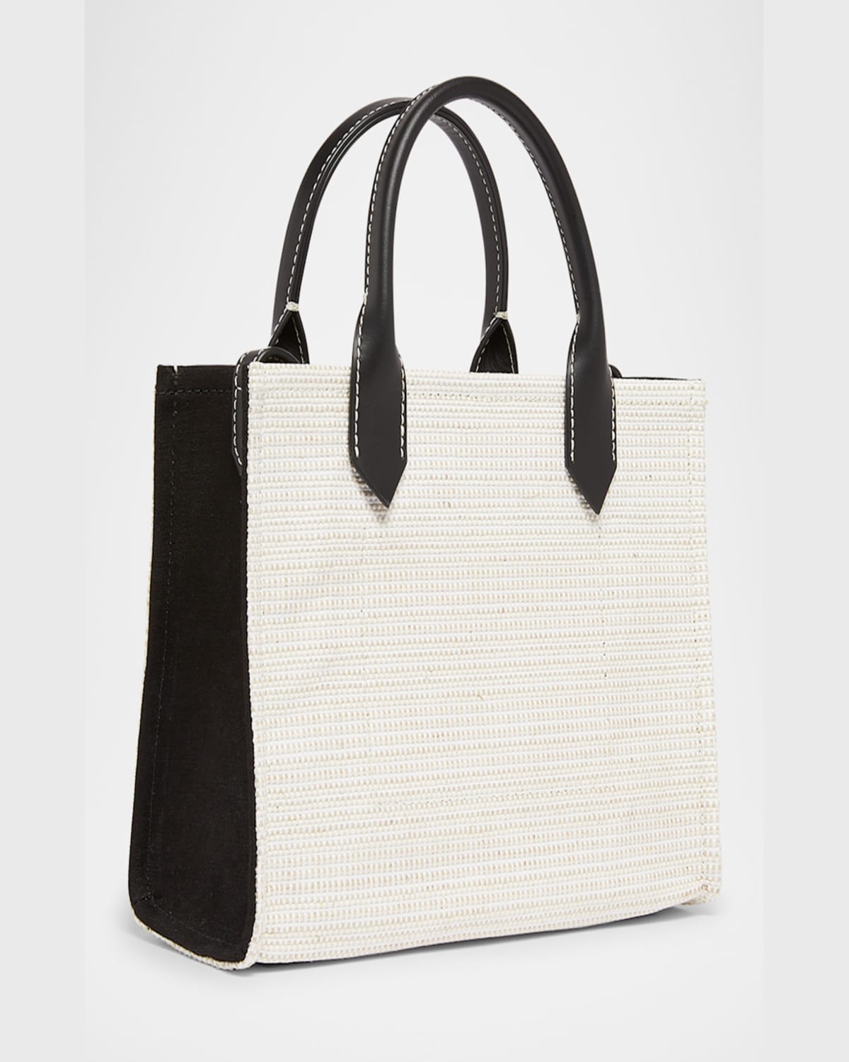 Balmain B-army Medium Shopper Tote Bag In Raffia And Leather In Gte Naturelnoir