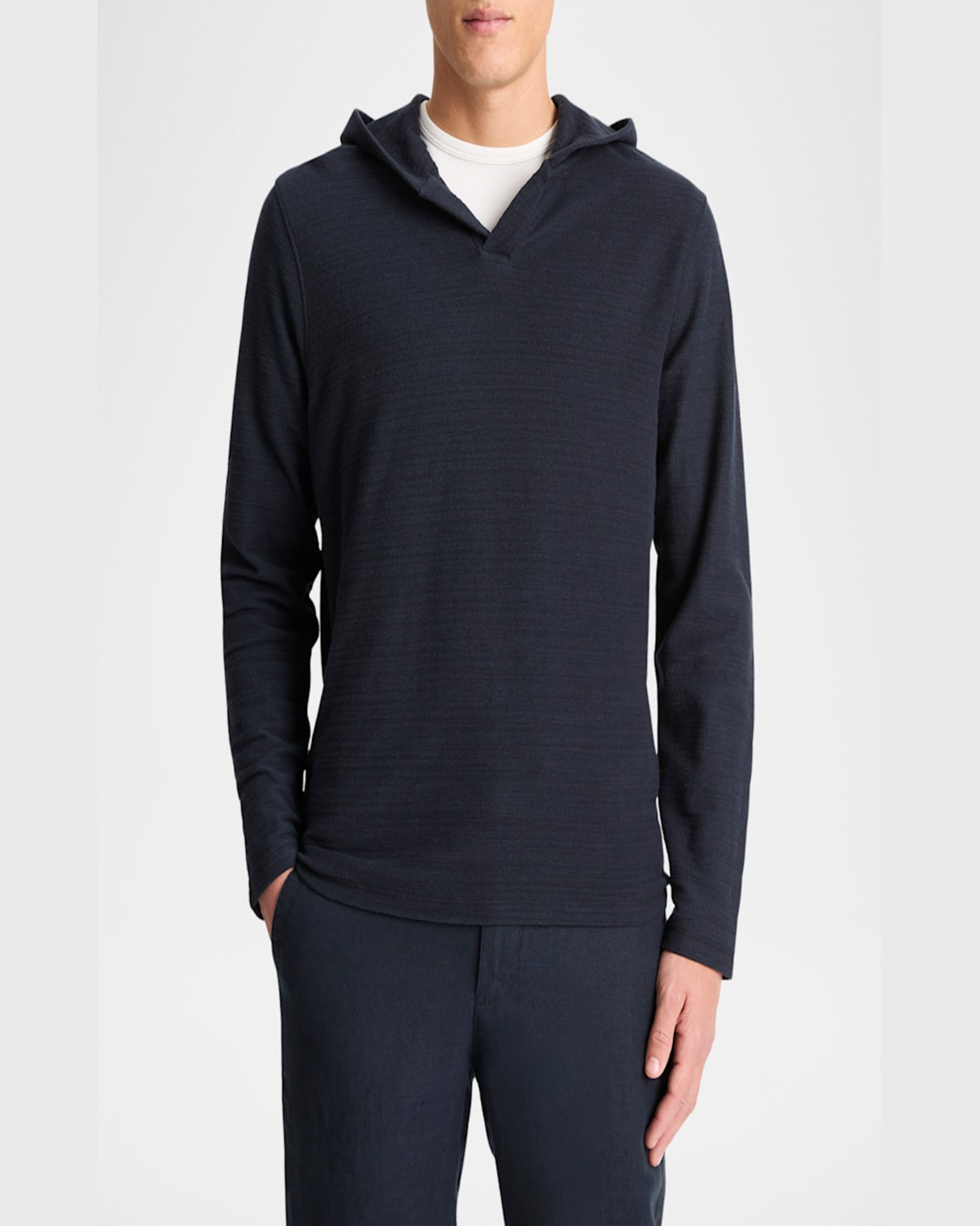 Vince Popover Cotton Hoodie In Coastal