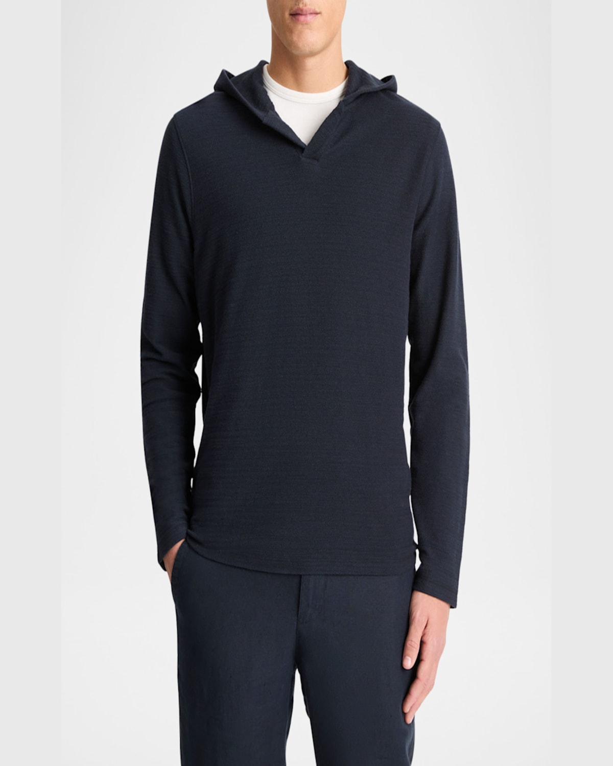 Vince Popover Cotton Hoodie In Coastal