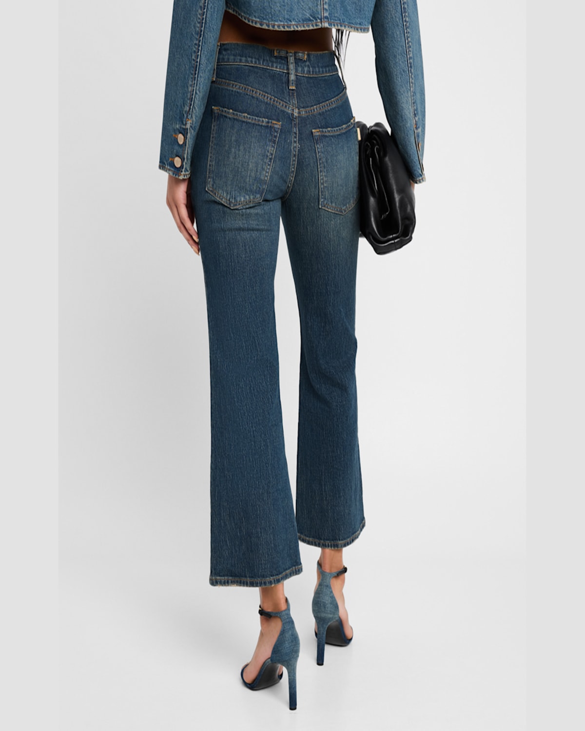TRIARCHY MARGARET MID-RISE CROP FLARE JEANS