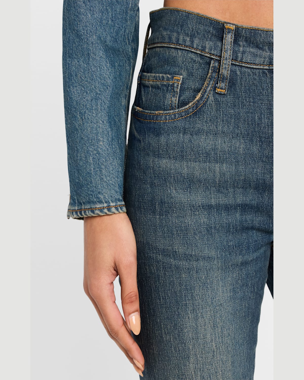 TRIARCHY MARGARET MID-RISE CROP FLARE JEANS