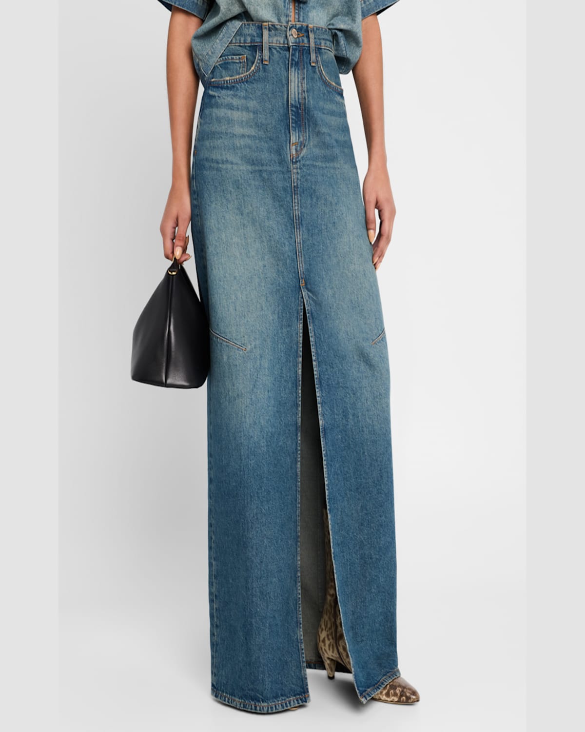 TRIARCHY WESTWOOD DENIM MAXI SKIRT 