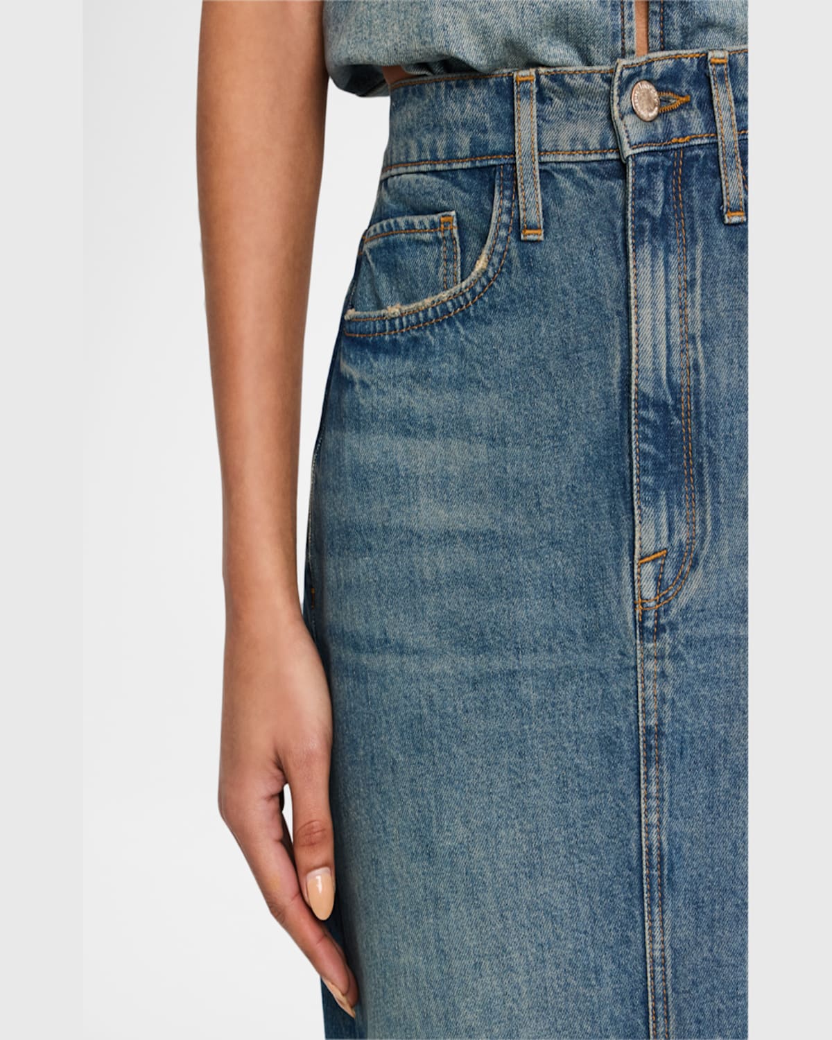 TRIARCHY WESTWOOD DENIM MAXI SKIRT 