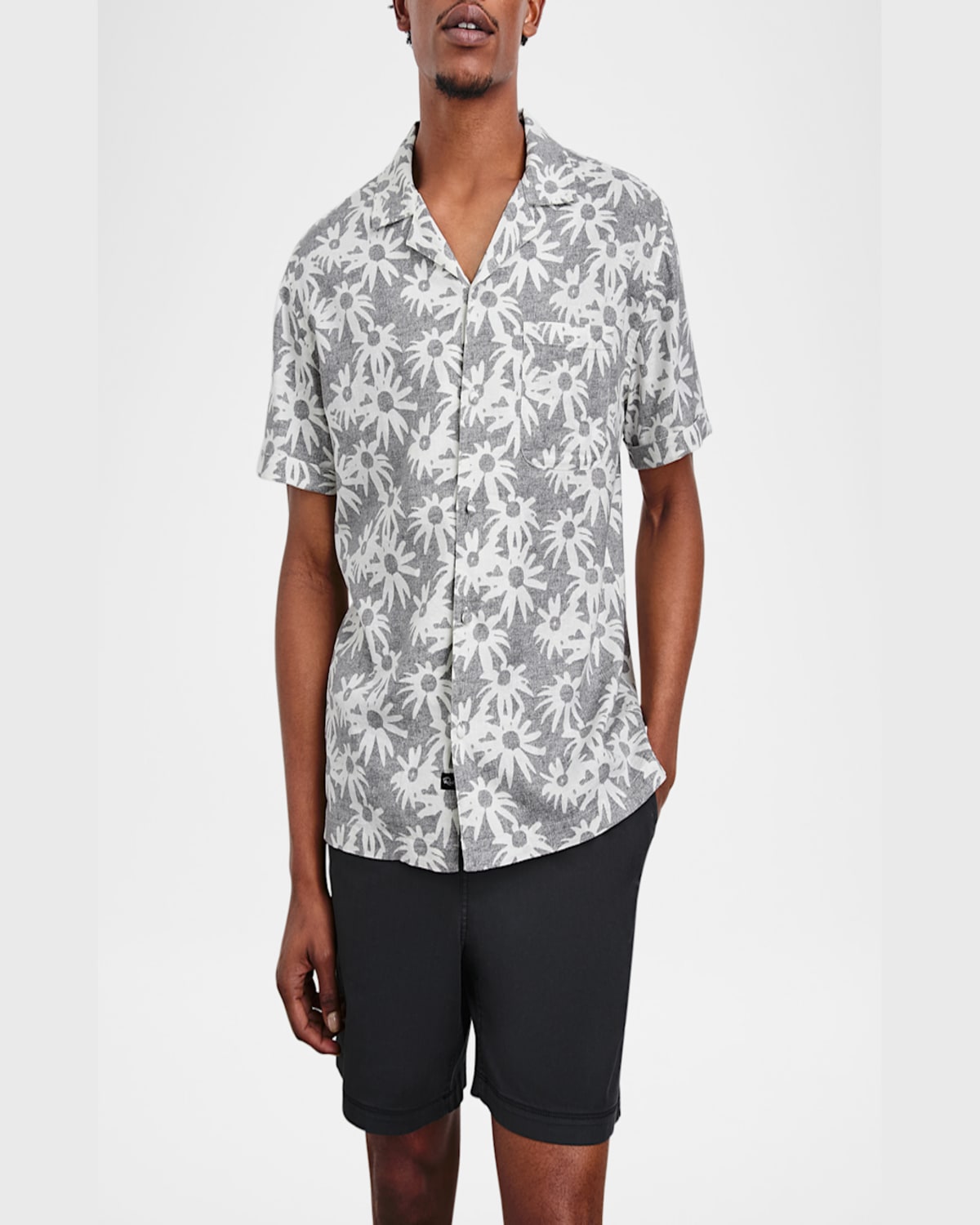 Rails Waimea Short Sleeve Linen Blend Camp Shirt In Perennial Charcoal
