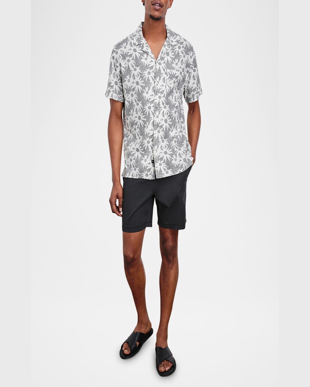 Rails Waimea Short Sleeve Linen Blend Camp Shirt In Perennial Charcoal