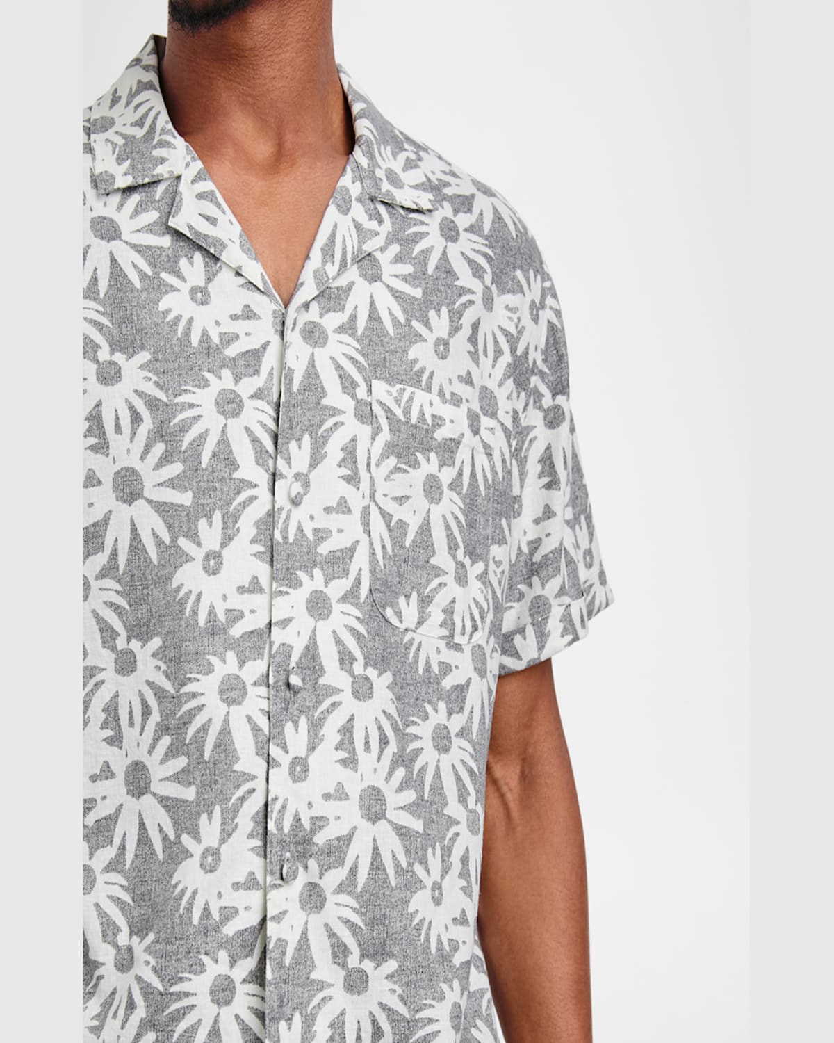 Rails Waimea Short Sleeve Linen Blend Camp Shirt In Perennial Charcoal