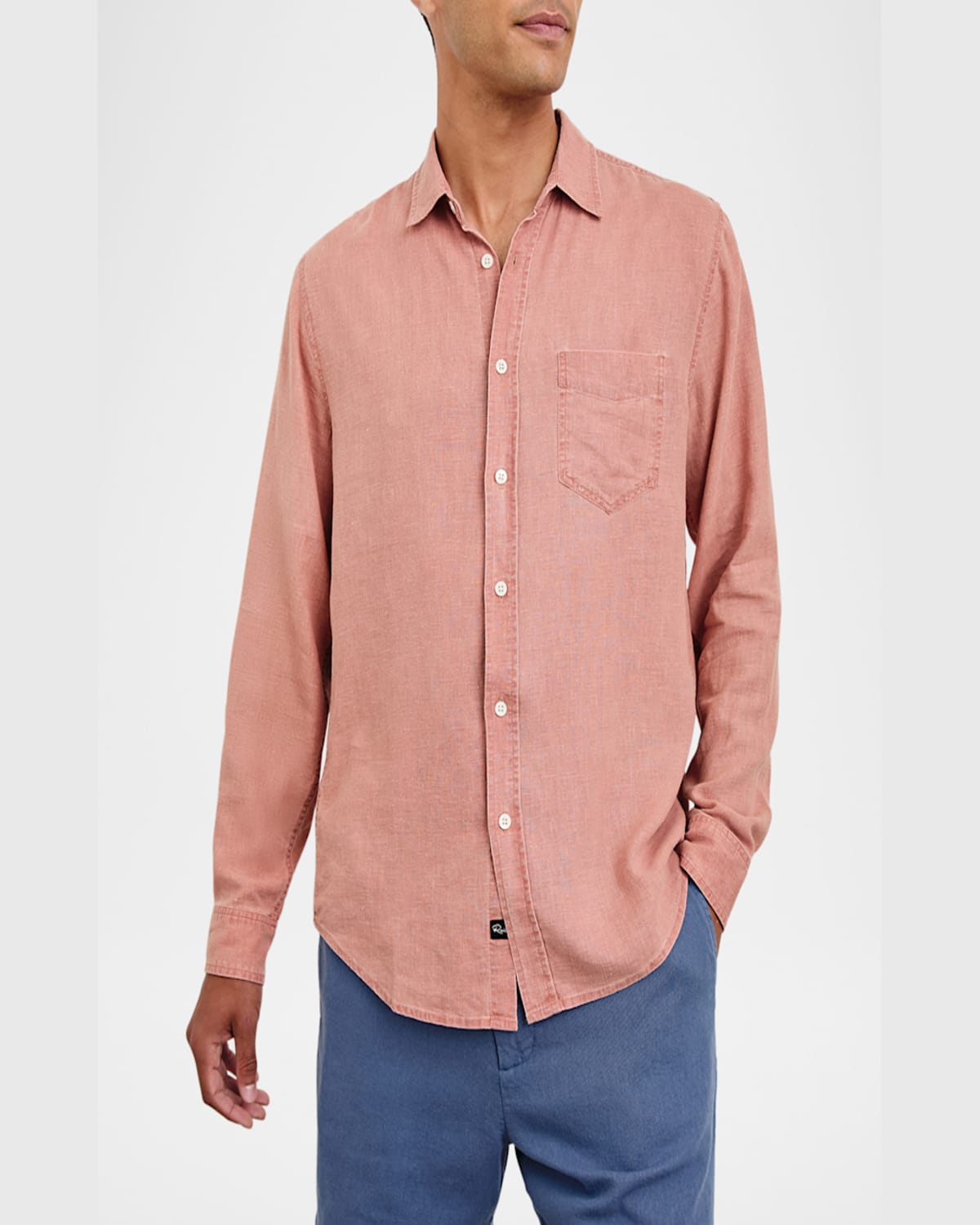 Rails Mykonos Linen Blend Button-up Shirt In Desert Rose