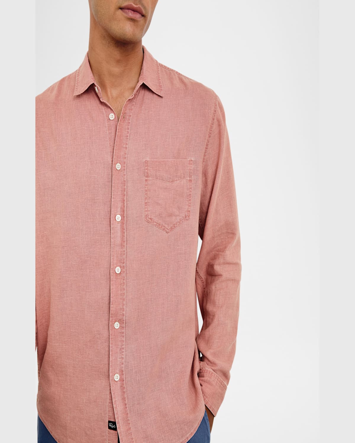 Rails Mykonos Linen Blend Button-up Shirt In Desert Rose