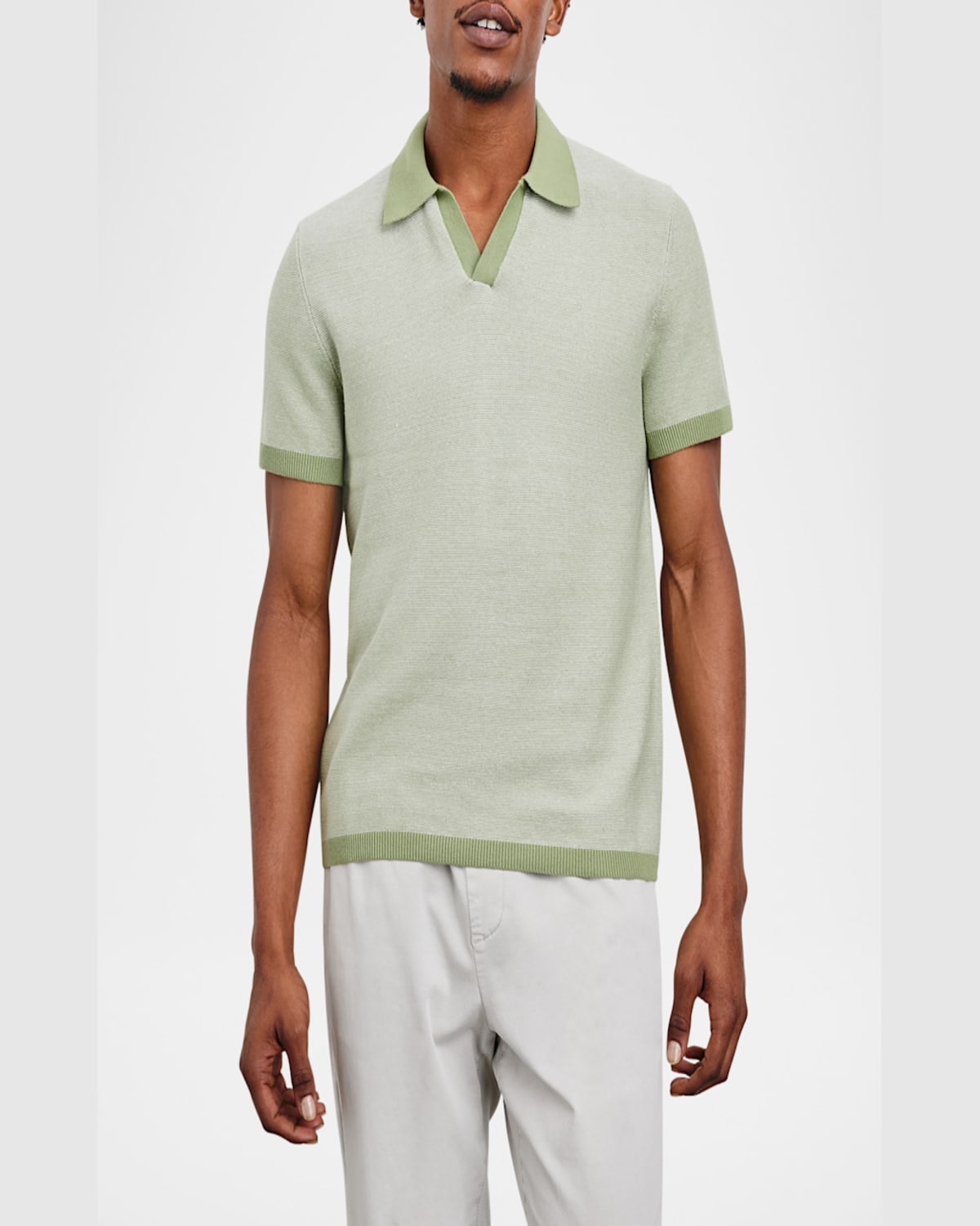 Rails Pearson Johnny Collar Cotton Knit Polo In Fern