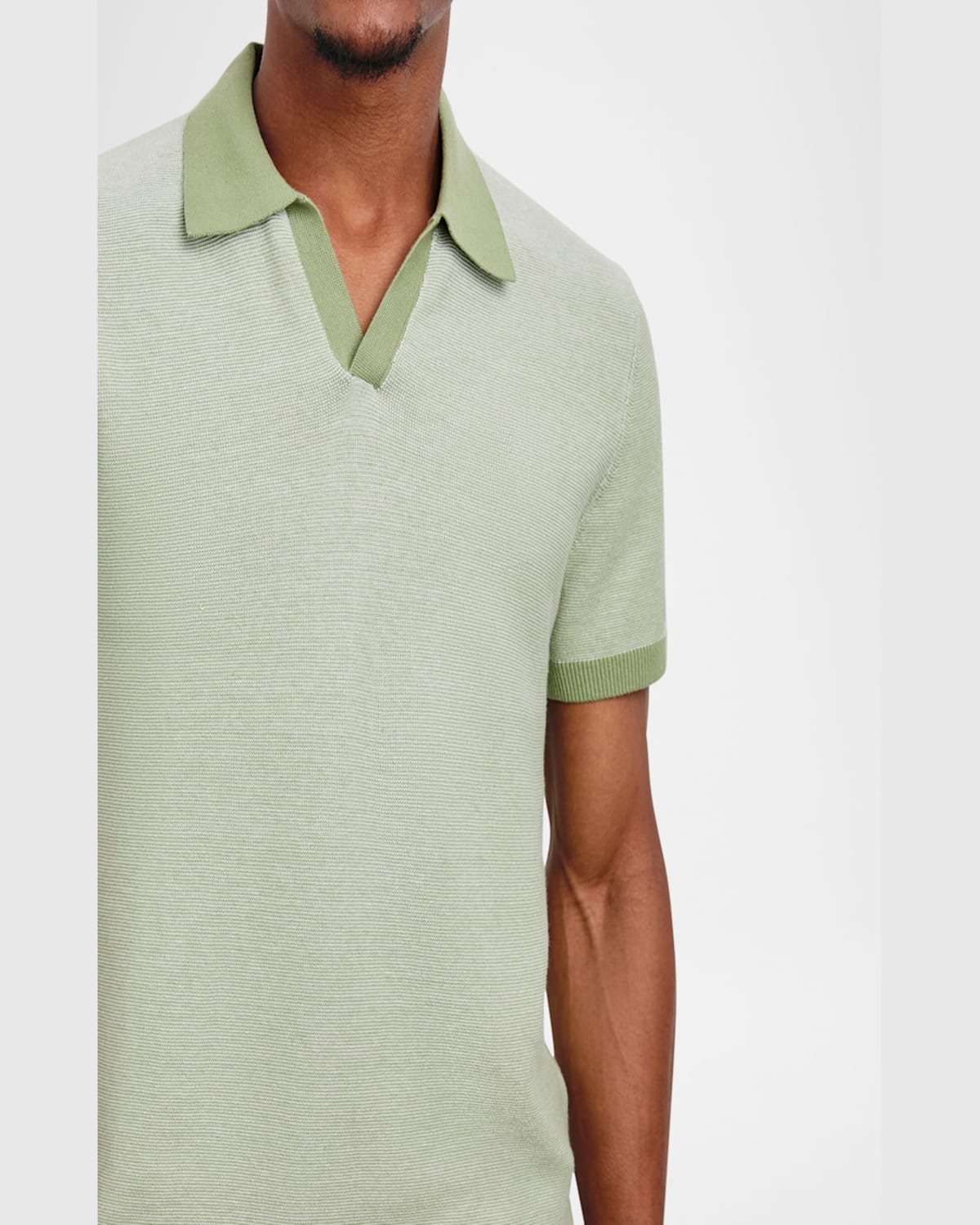 Rails Pearson Johnny Collar Cotton Knit Polo In Fern