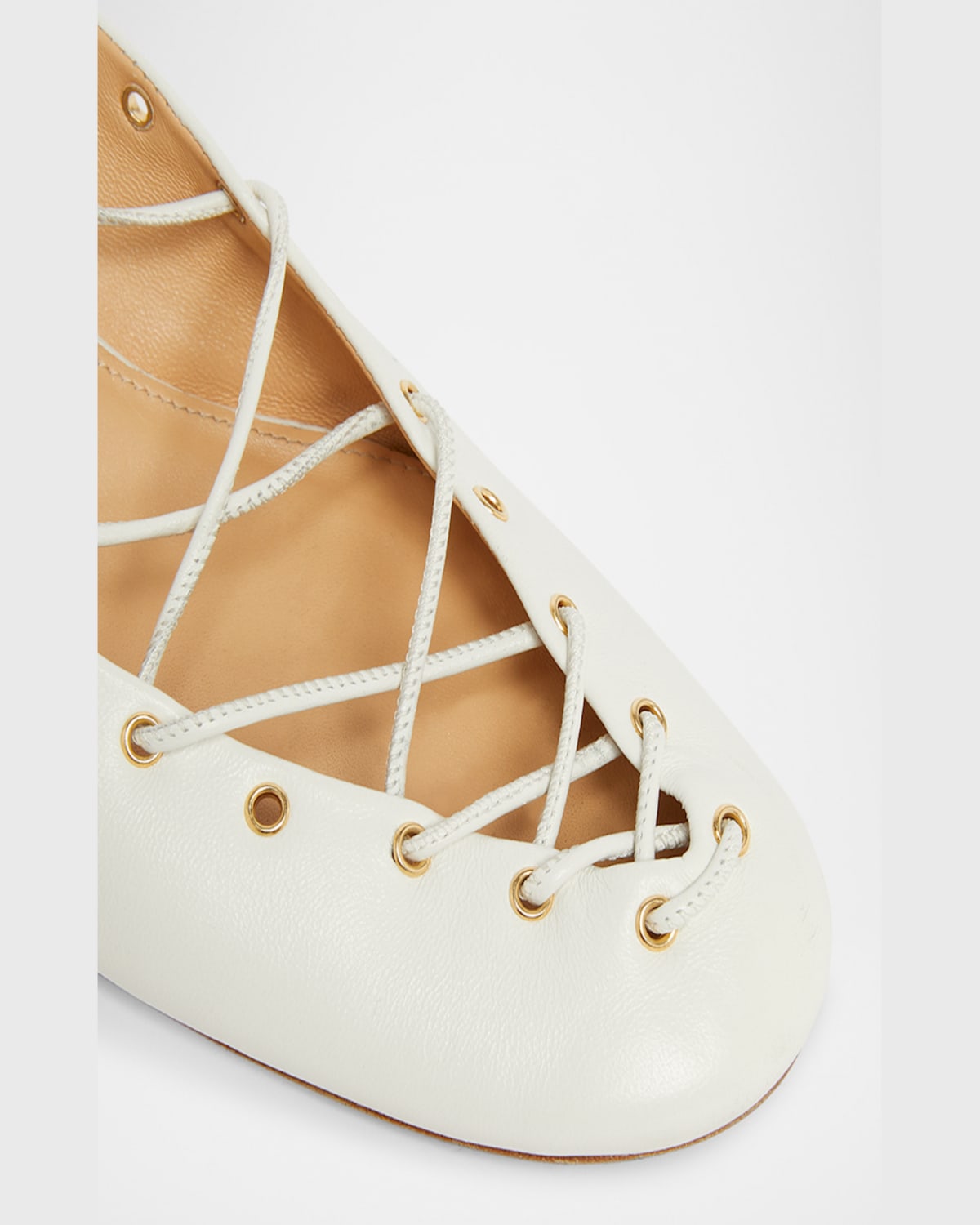 Chloé Chloe Ghilies Tie-up Leather Sandals In White
