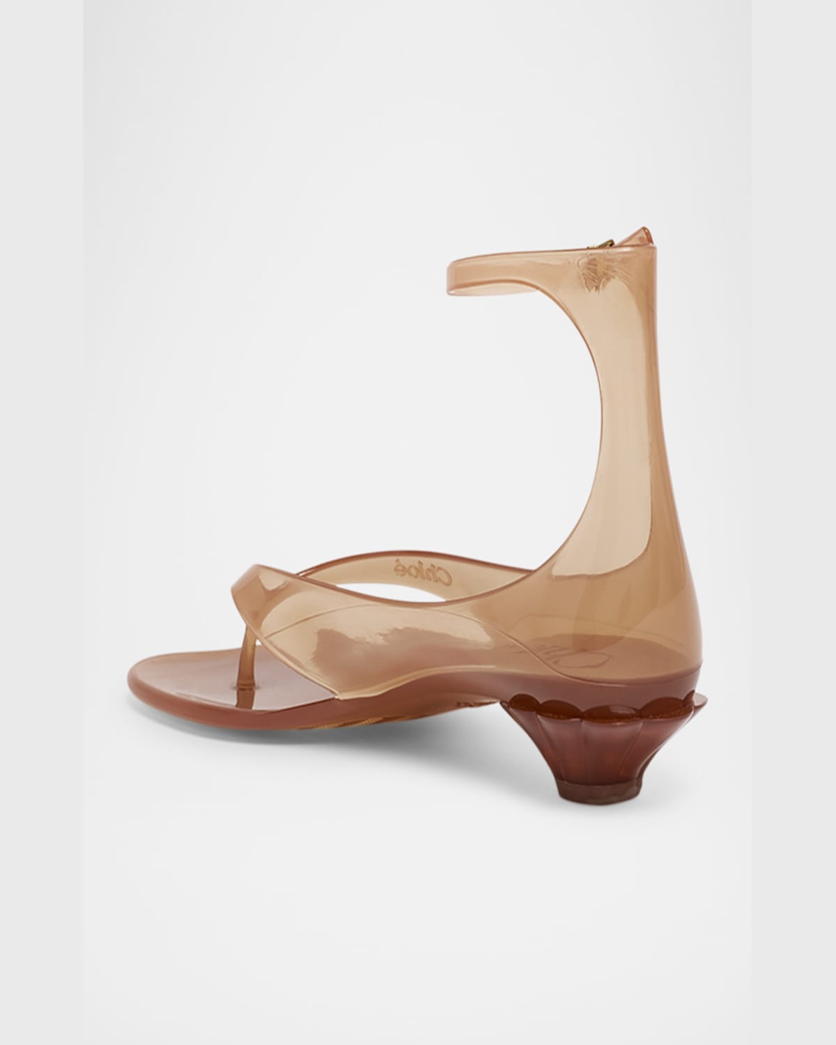 Shop Chloé Jelly Thong Ankle-strap Sandals In Sunny Brown